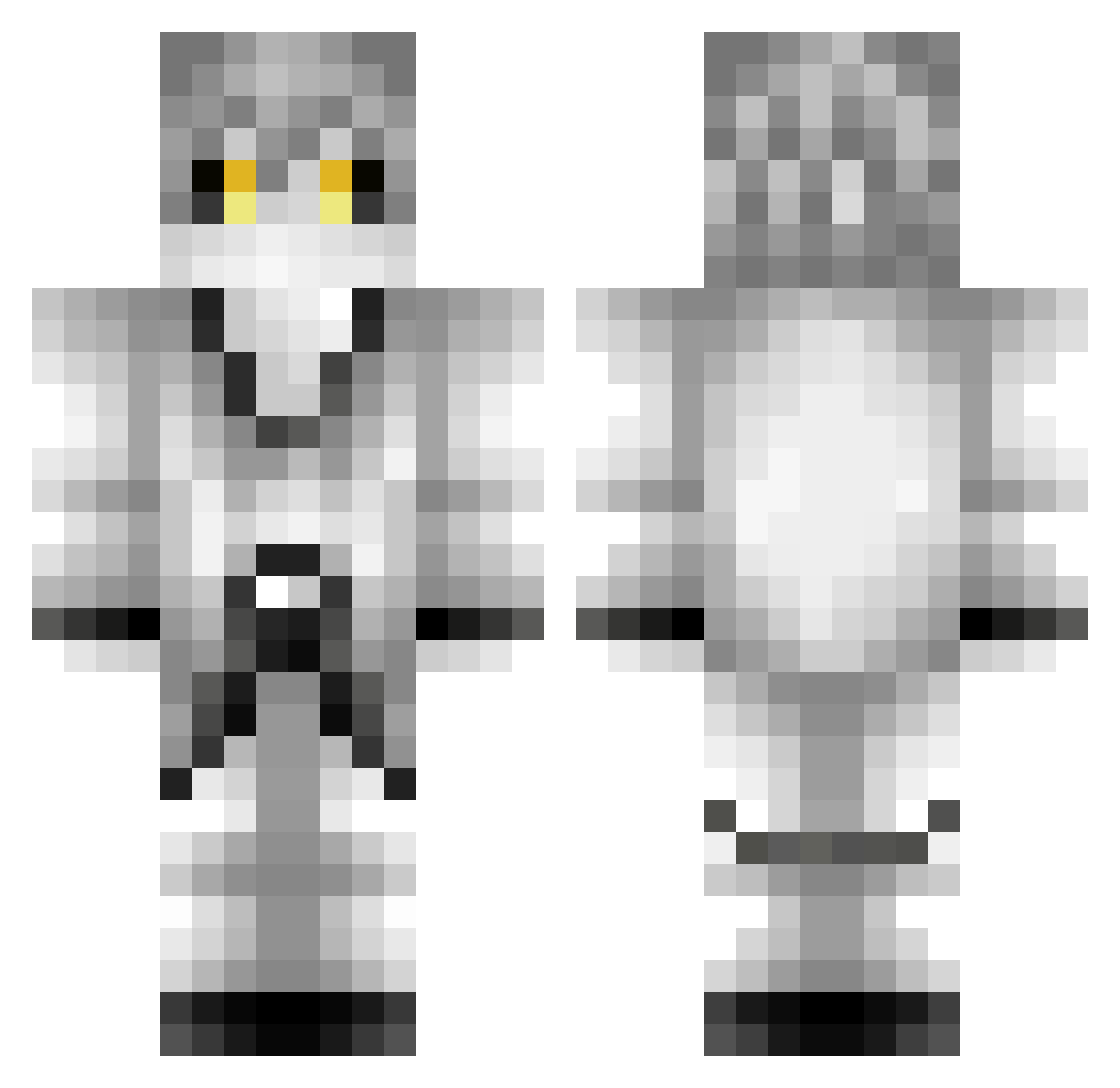 YepReny Minecraft skin, front and back view