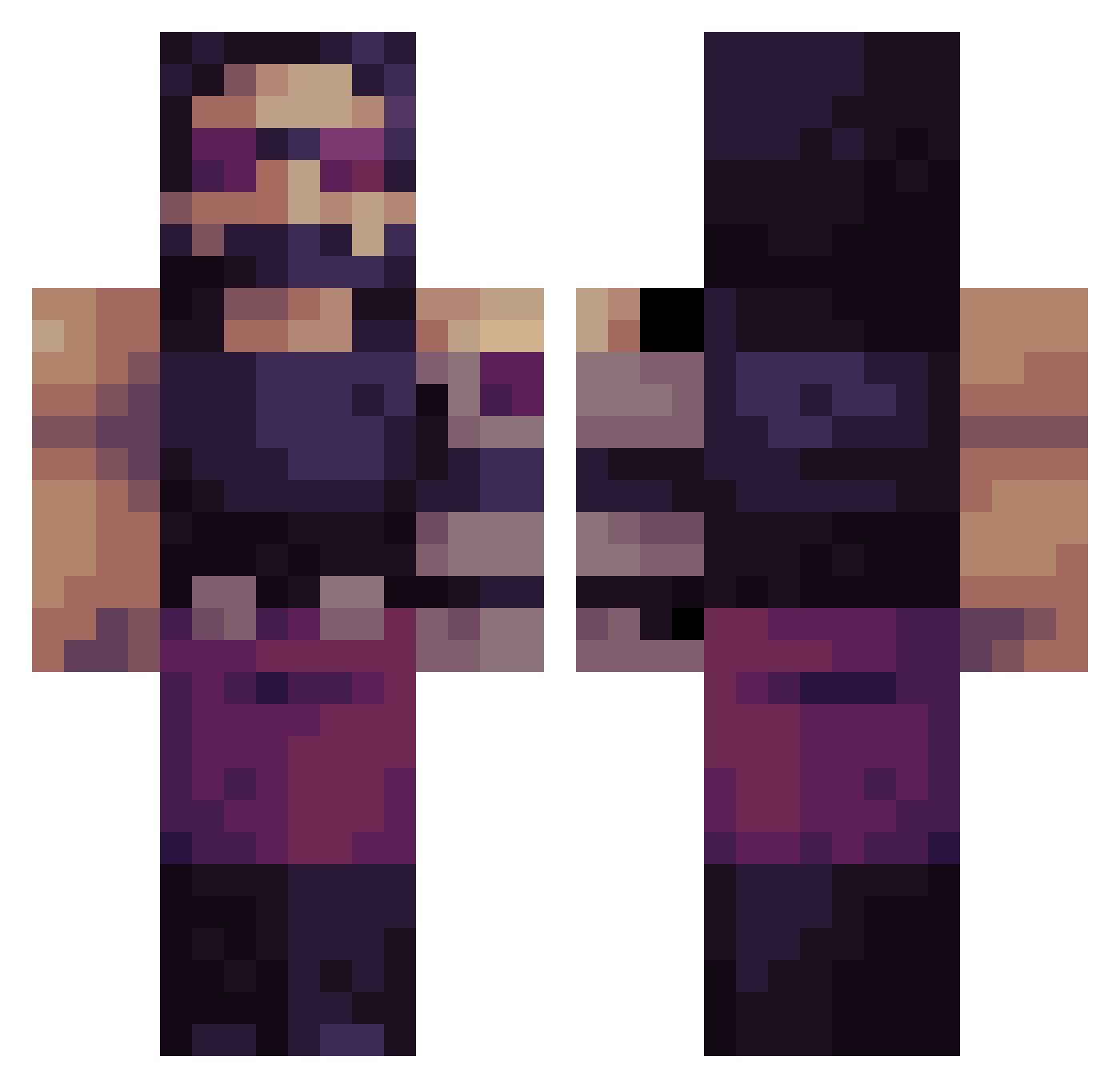 ssash Minecraft skin, front and back view