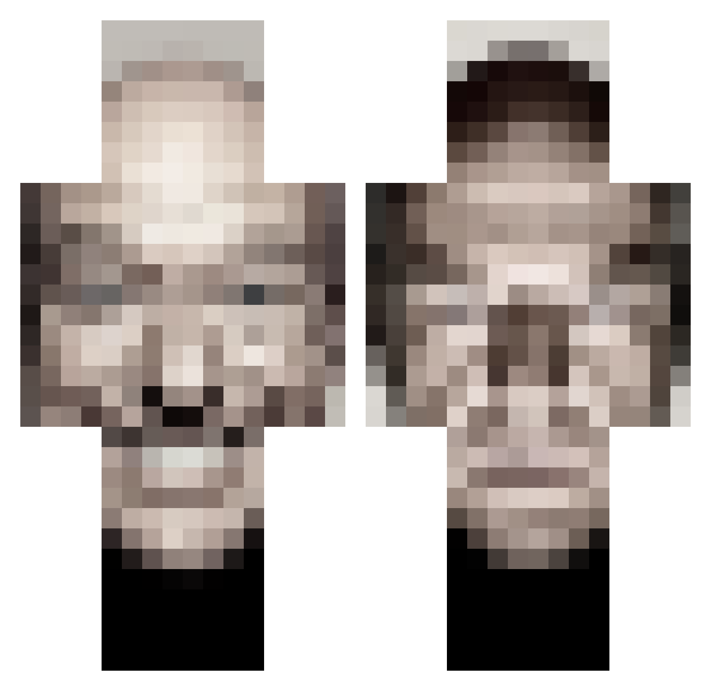 BryantheBrosk Minecraft skin, front and back view