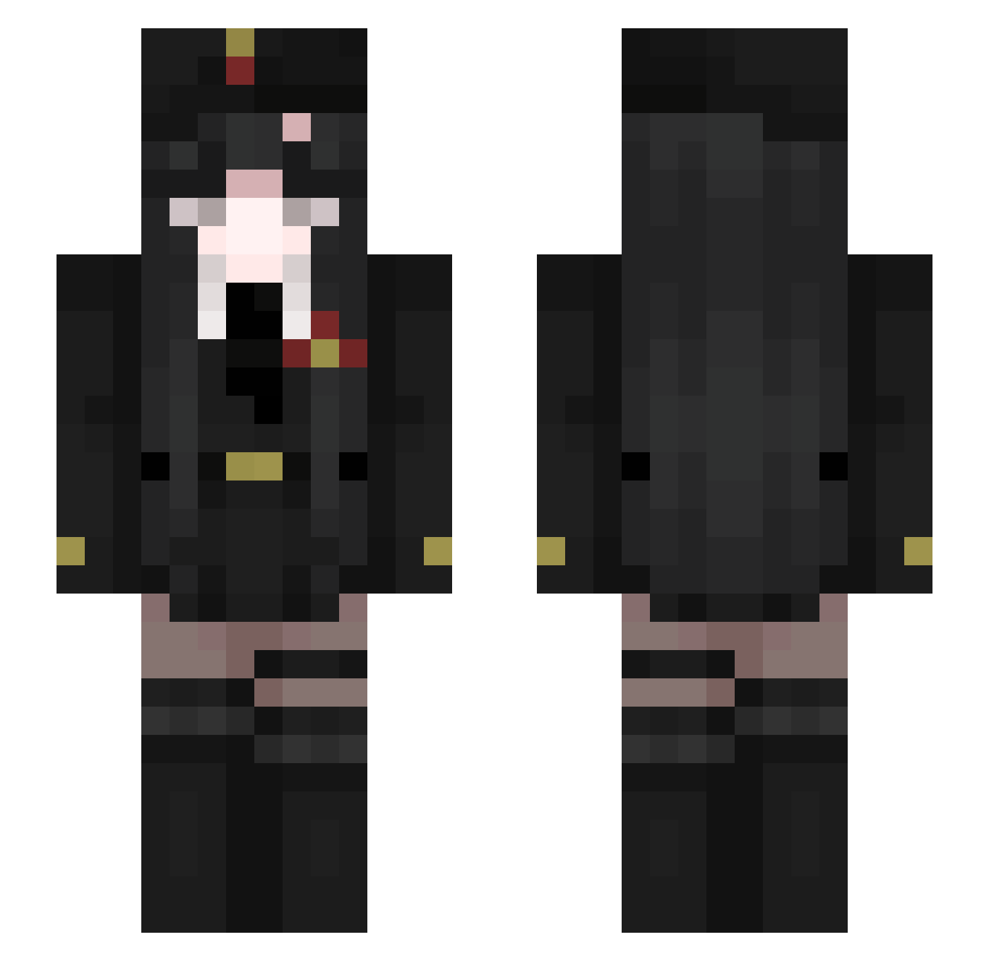 vNephis Minecraft skin, front and back view