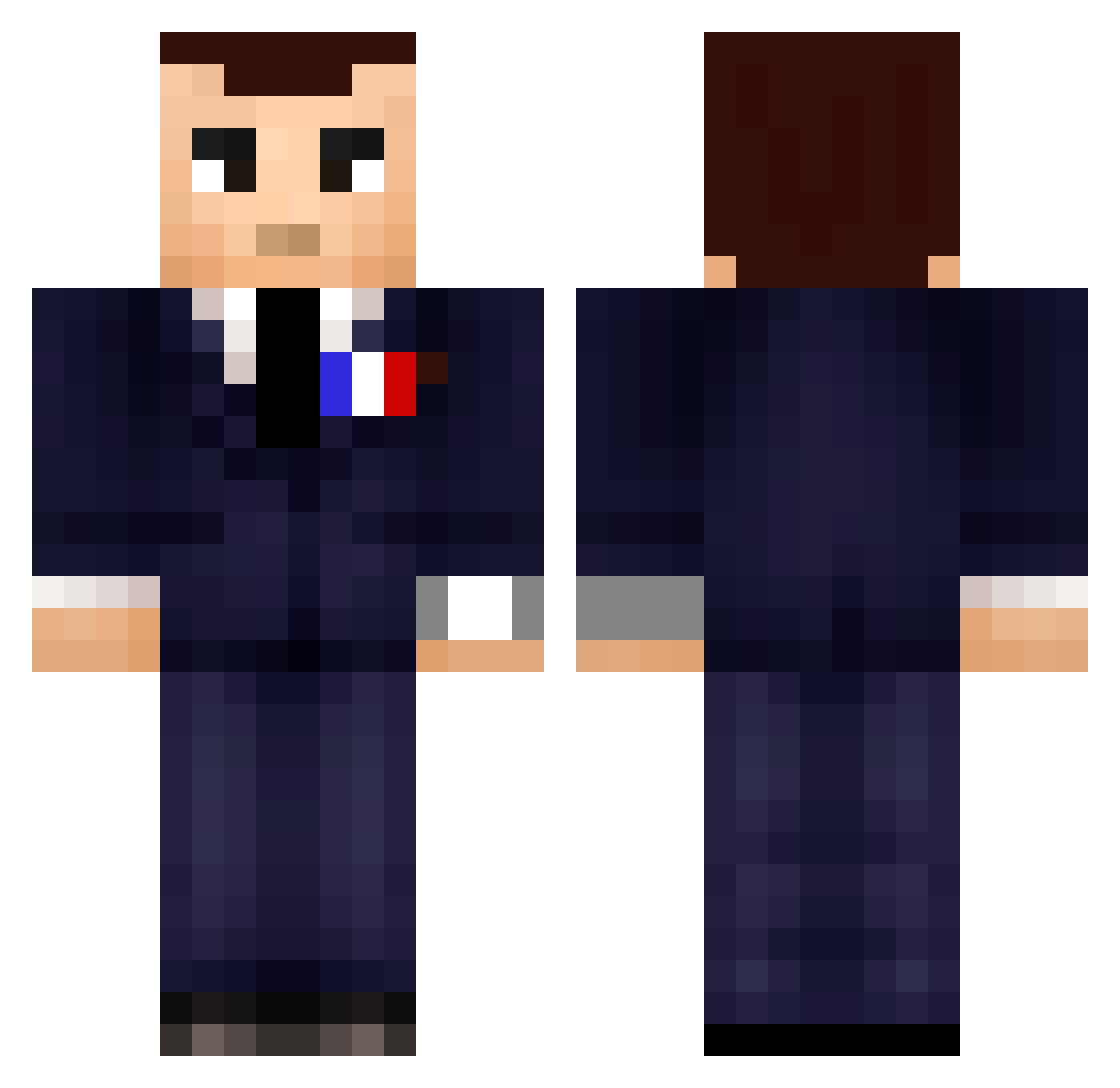 Dr_Kirishima Minecraft skin, front and back view