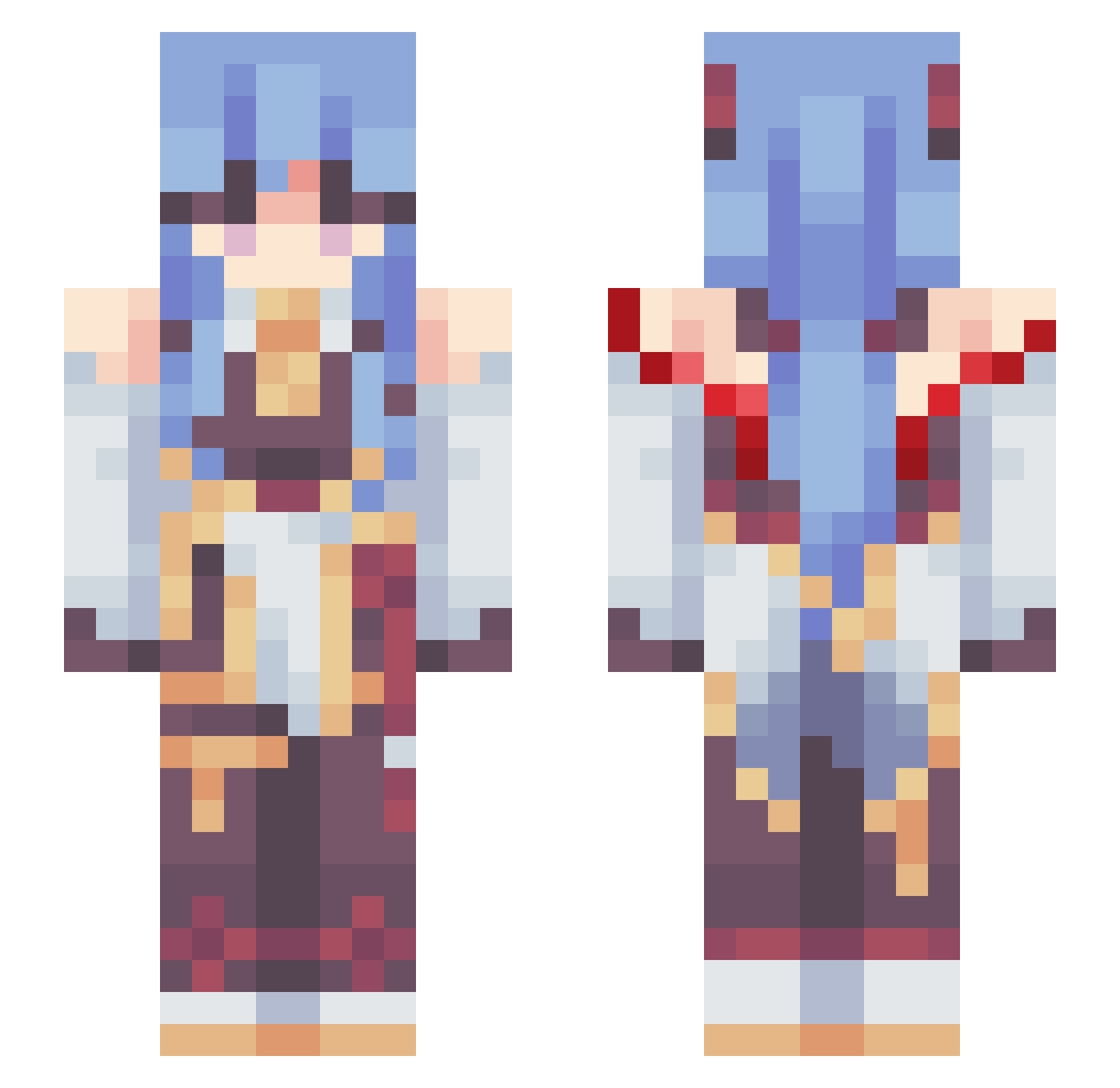 wyexxex Minecraft skin, front and back view