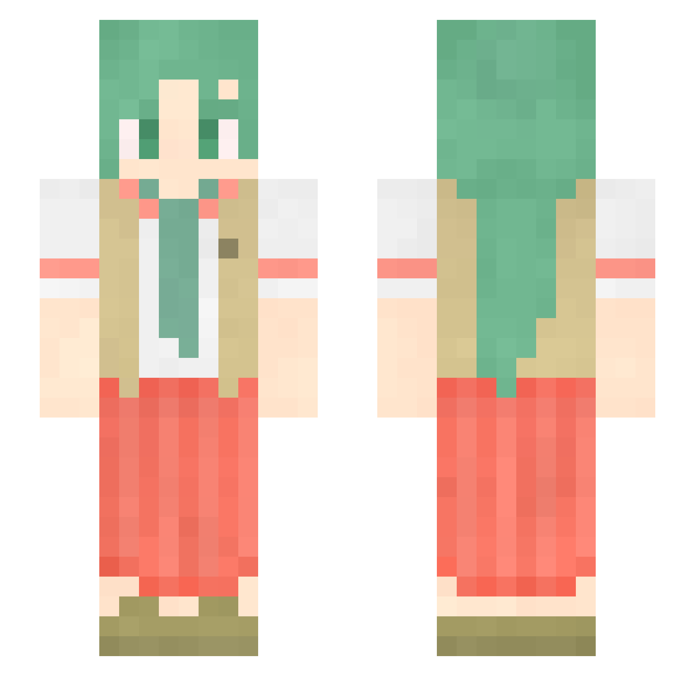 besotteds Minecraft skin, front and back view