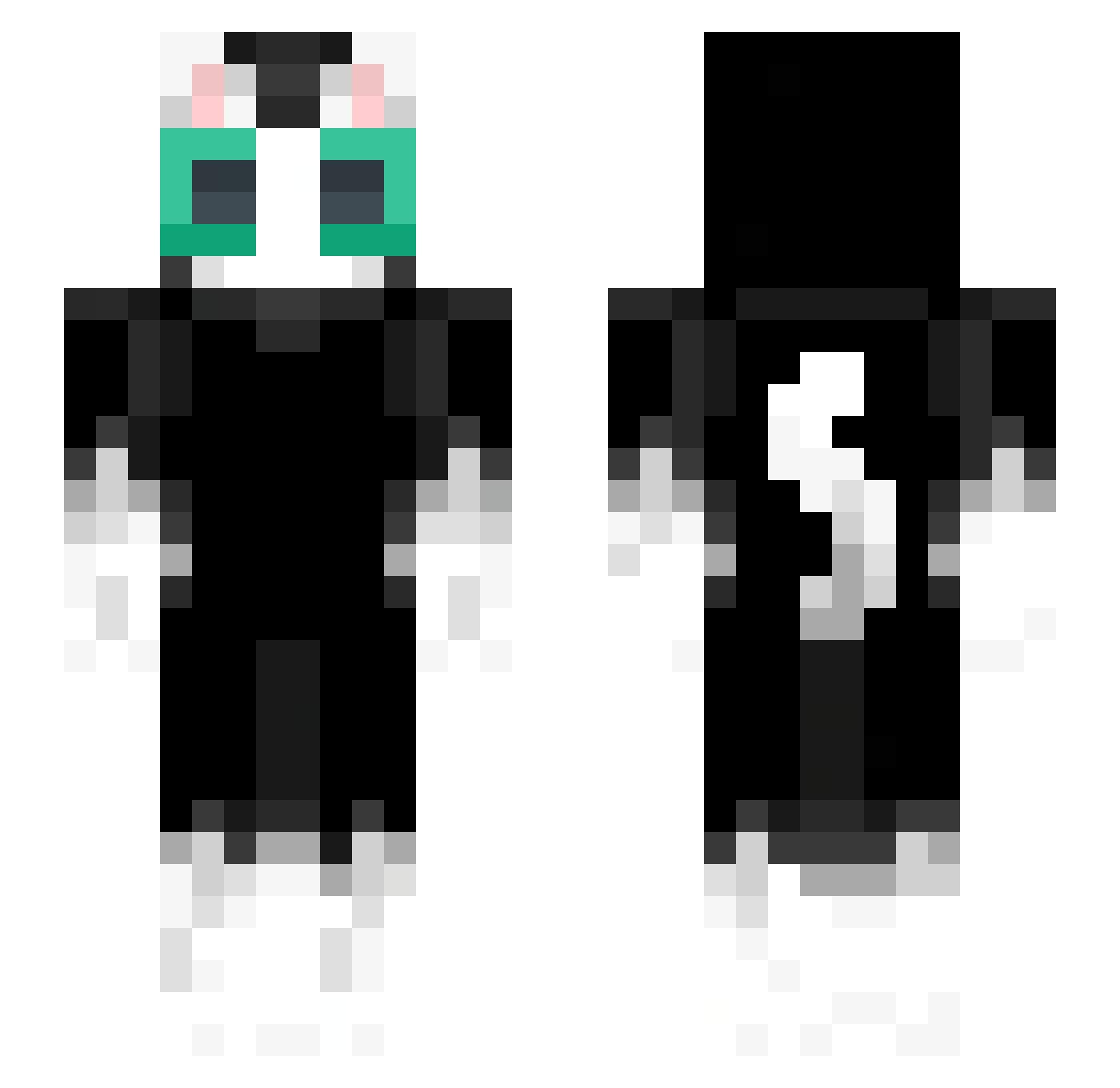 residentbeevil Minecraft skin, front and back view