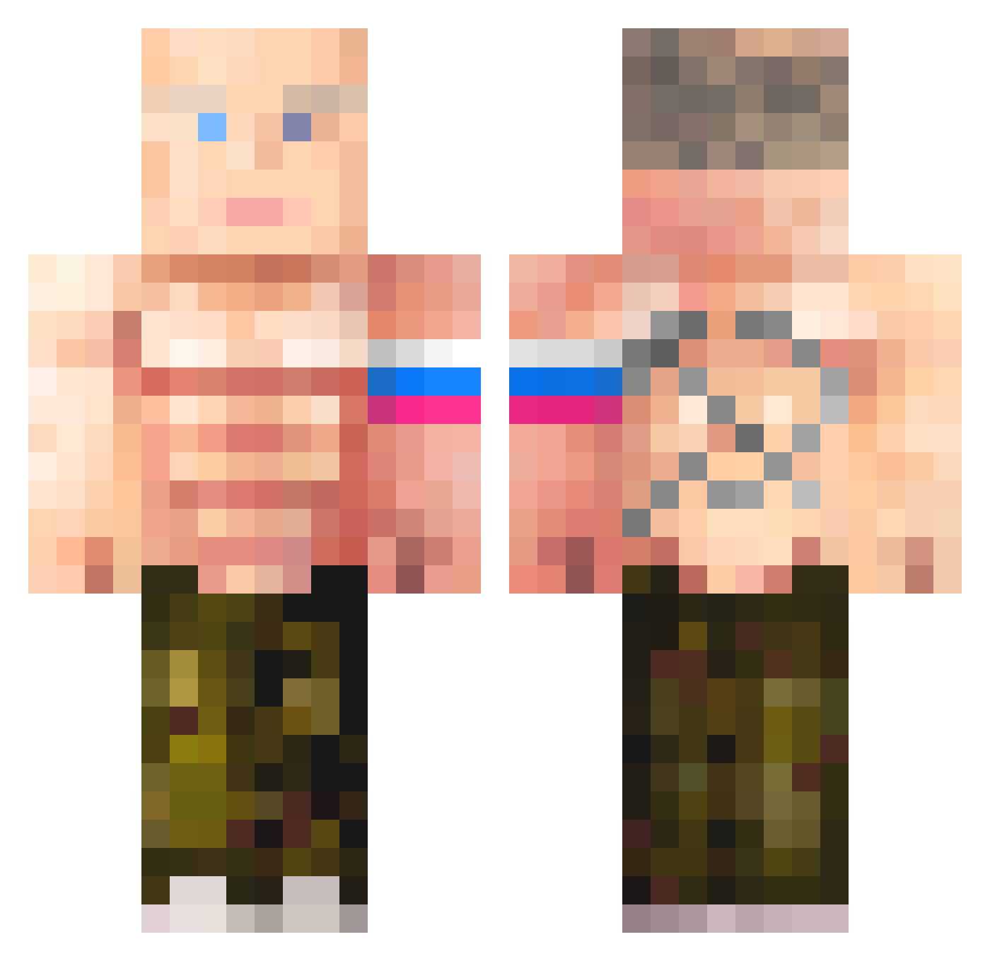 CzauS Minecraft skin, front and back view