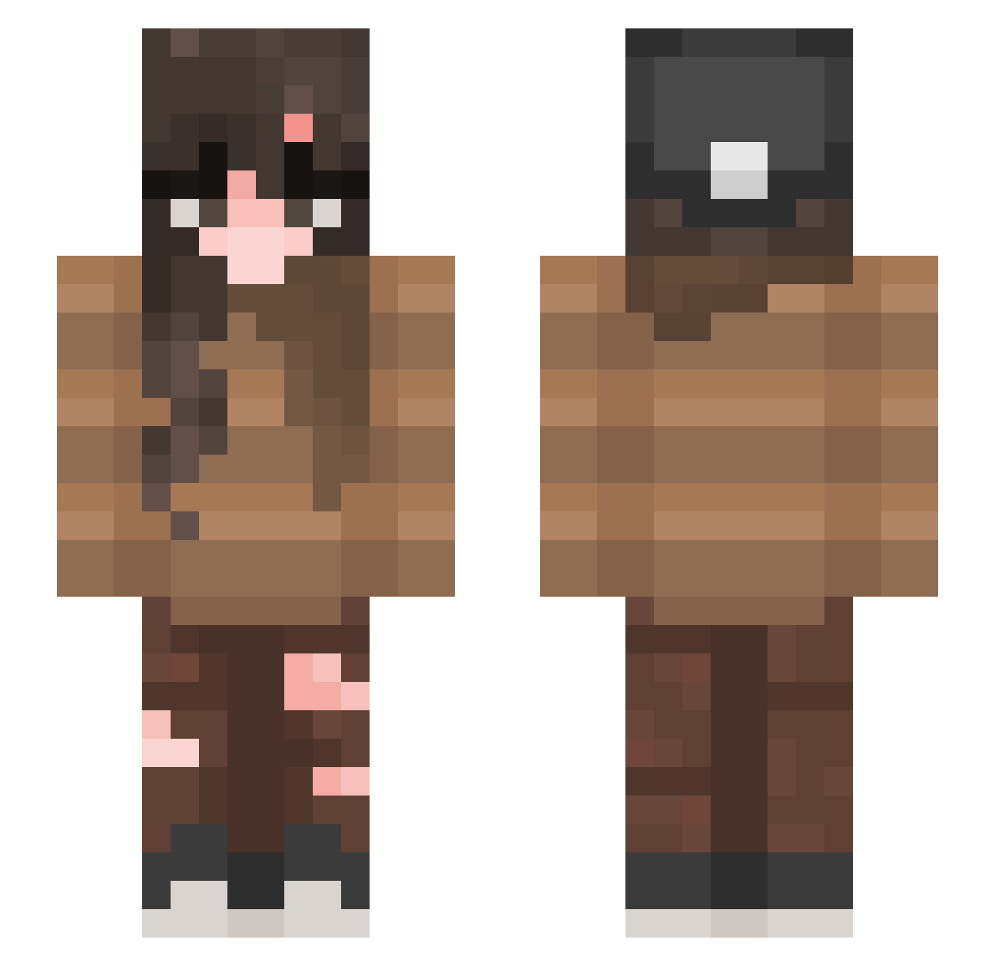 racingrattata Minecraft skin, front and back view
