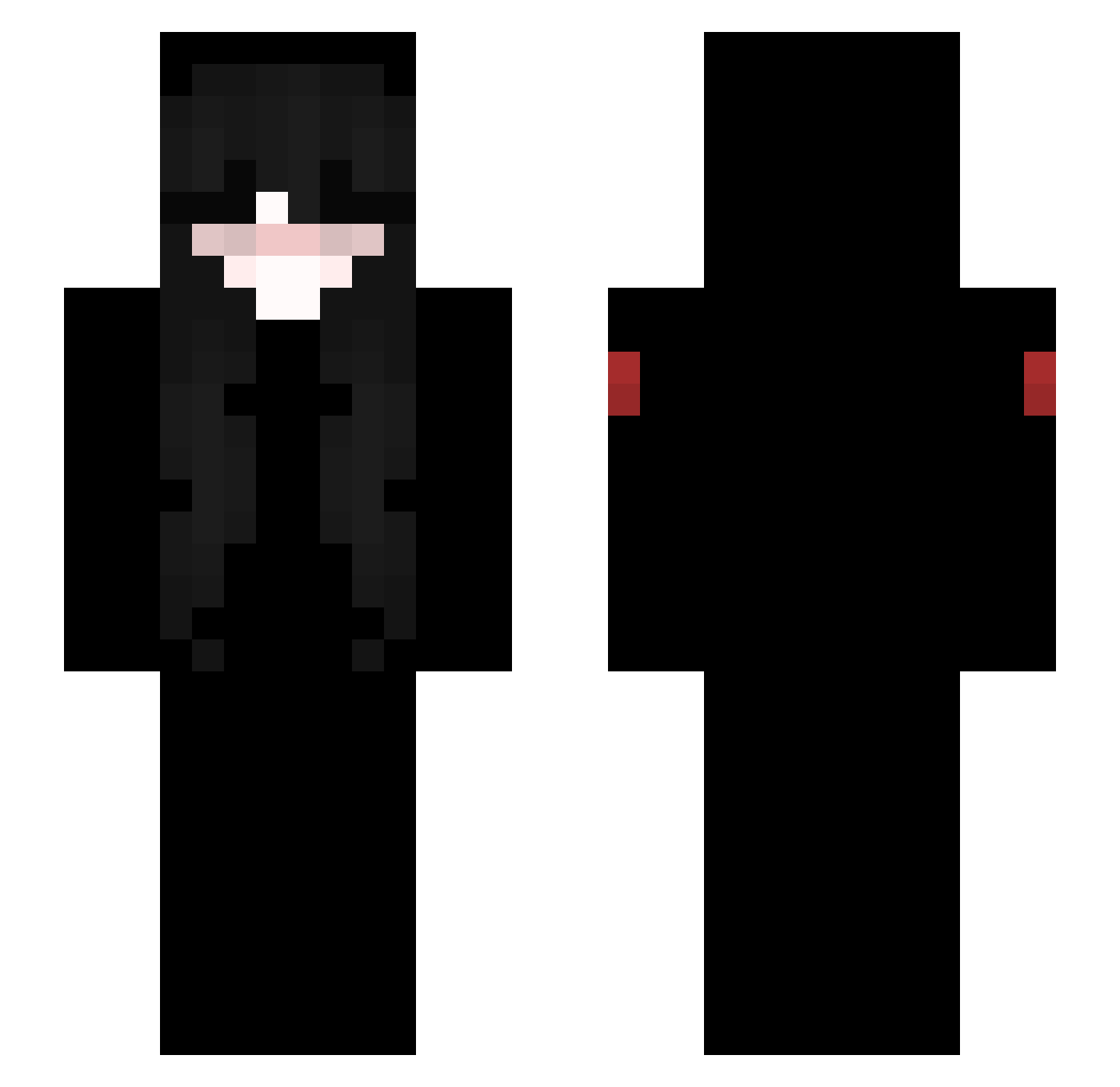 WhatFlex Minecraft skin, front and back view