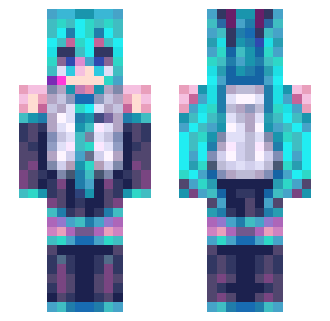 Ruai_1 Minecraft skin, front and back view