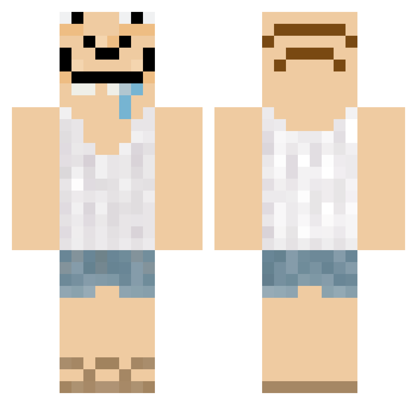 Zxfg Minecraft skin, front and back view