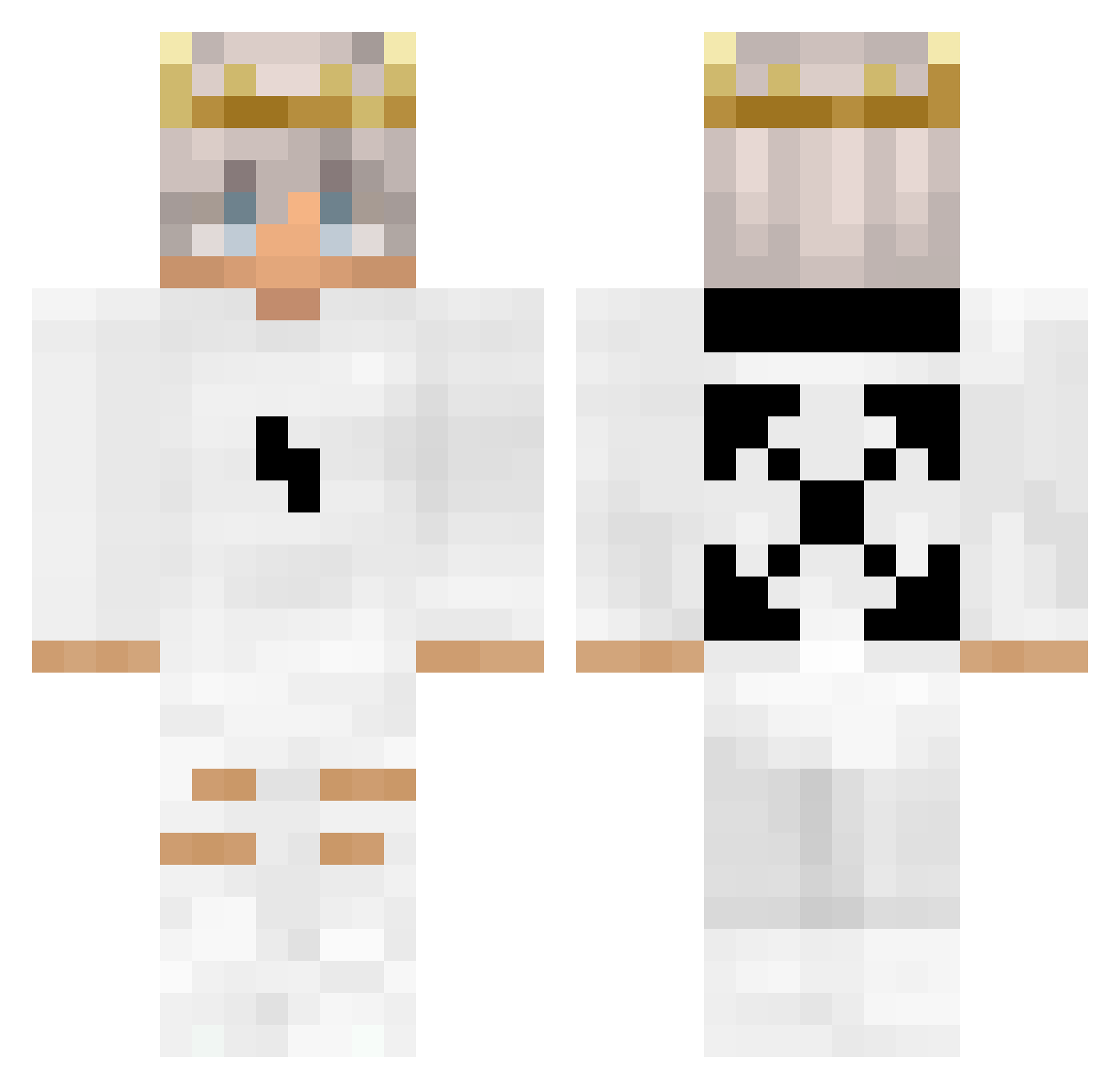 AntiLaker Minecraft skin, front and back view