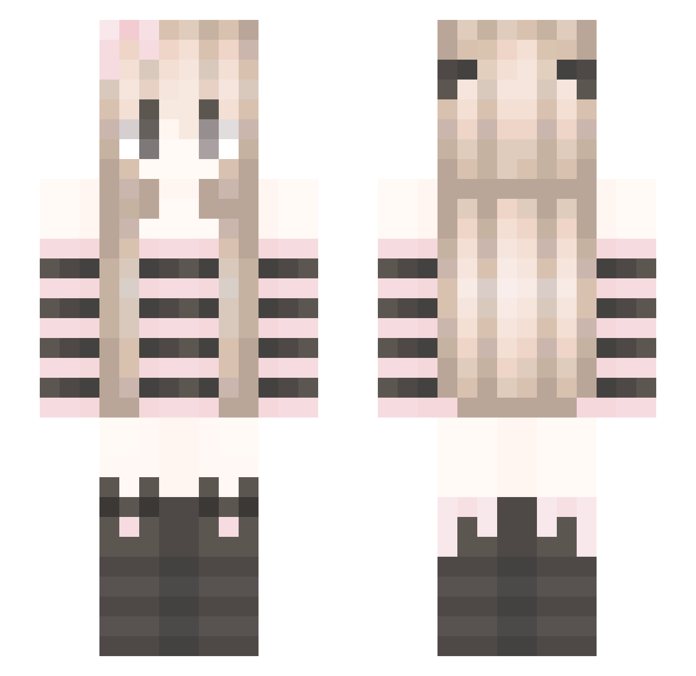 Fonina Minecraft skin, front and back view