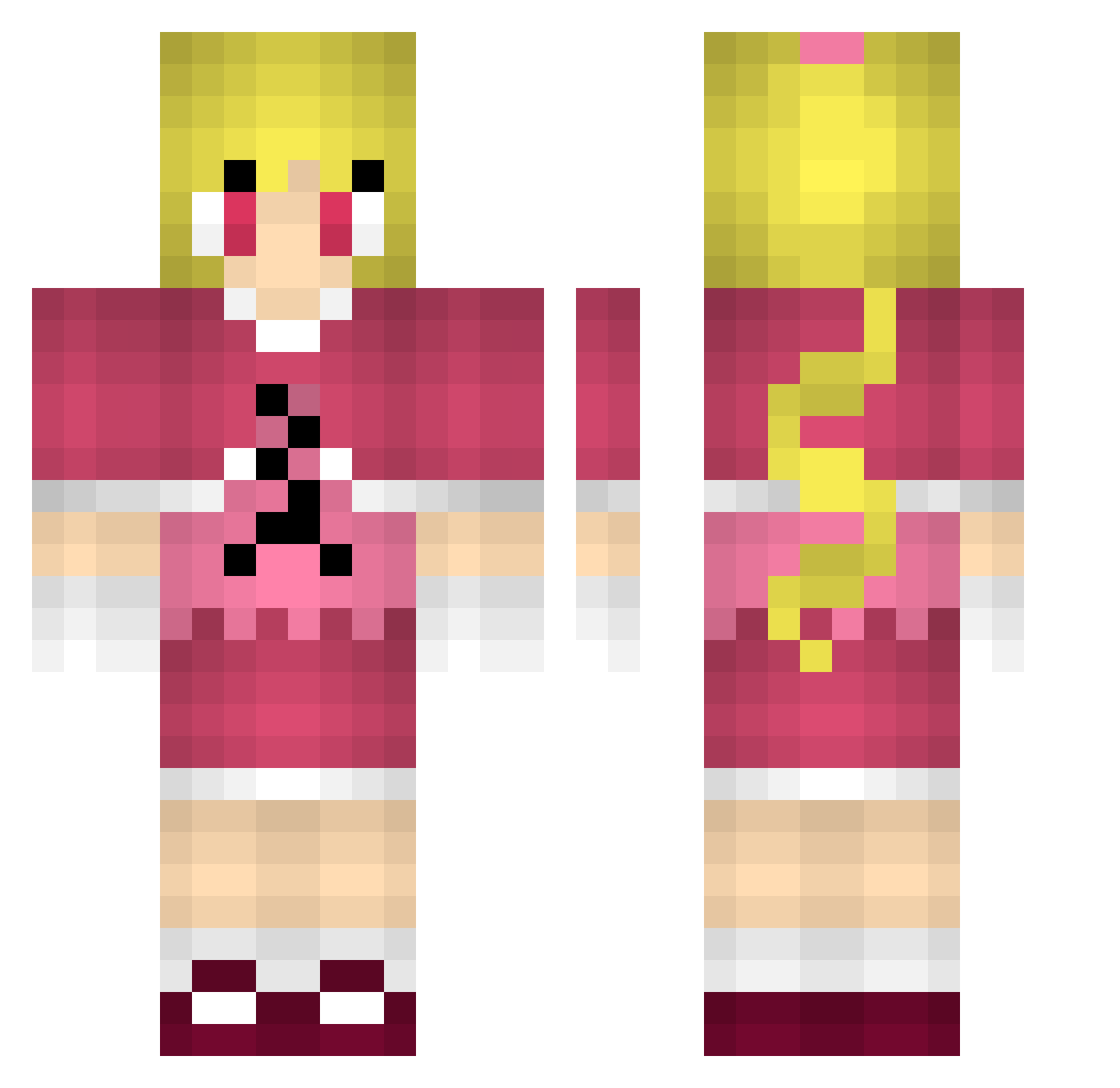 kizzle1 Minecraft skin, front and back view