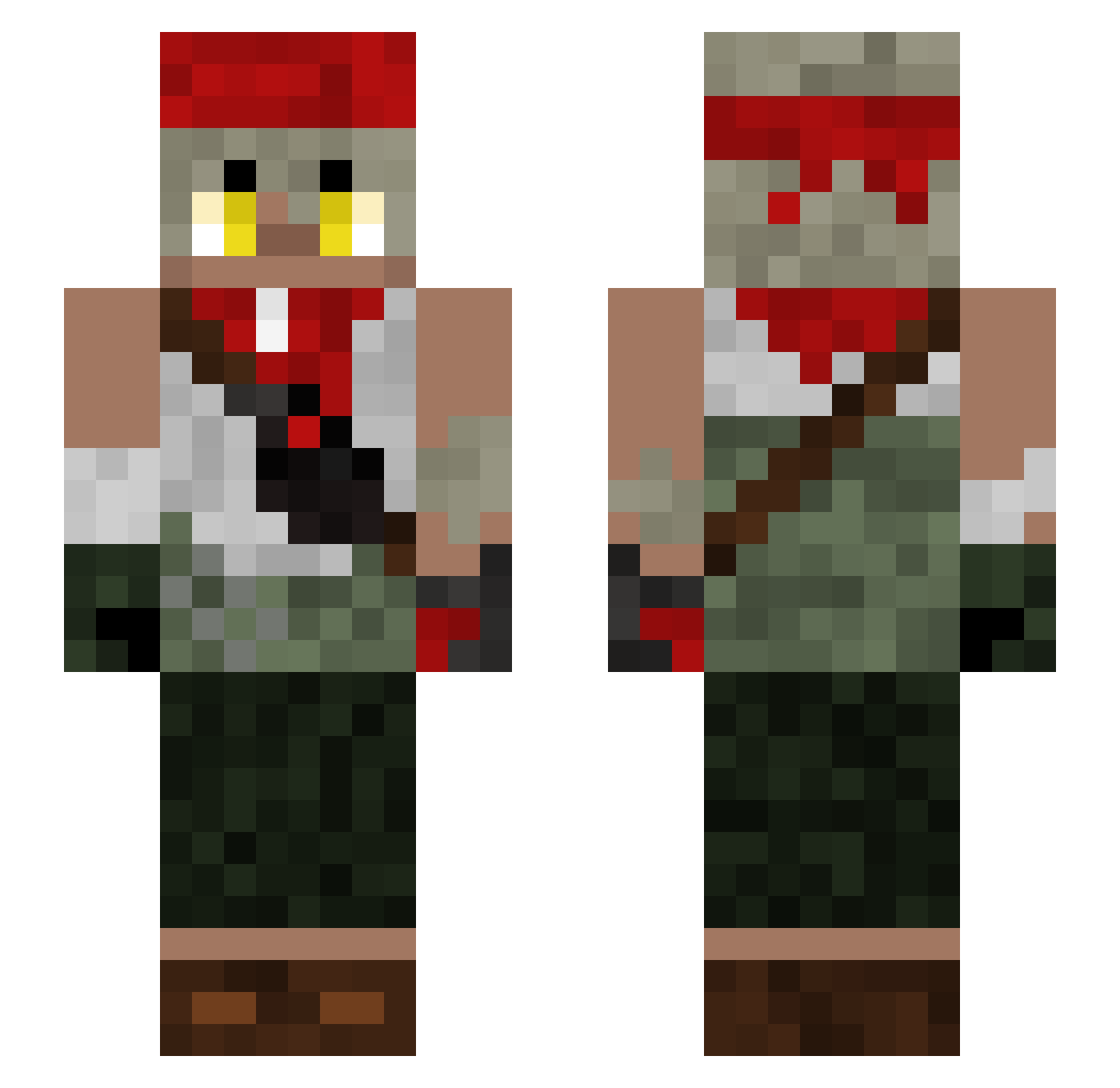 FrostyTensy Minecraft skin, front and back view