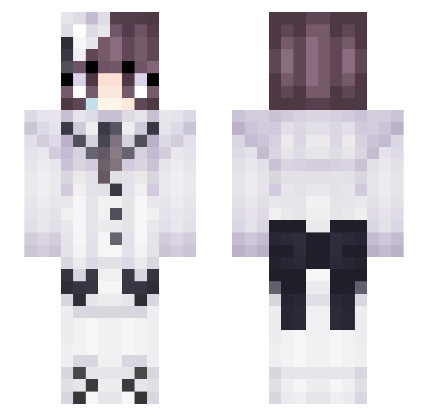 halupki Minecraft skin, front and back view