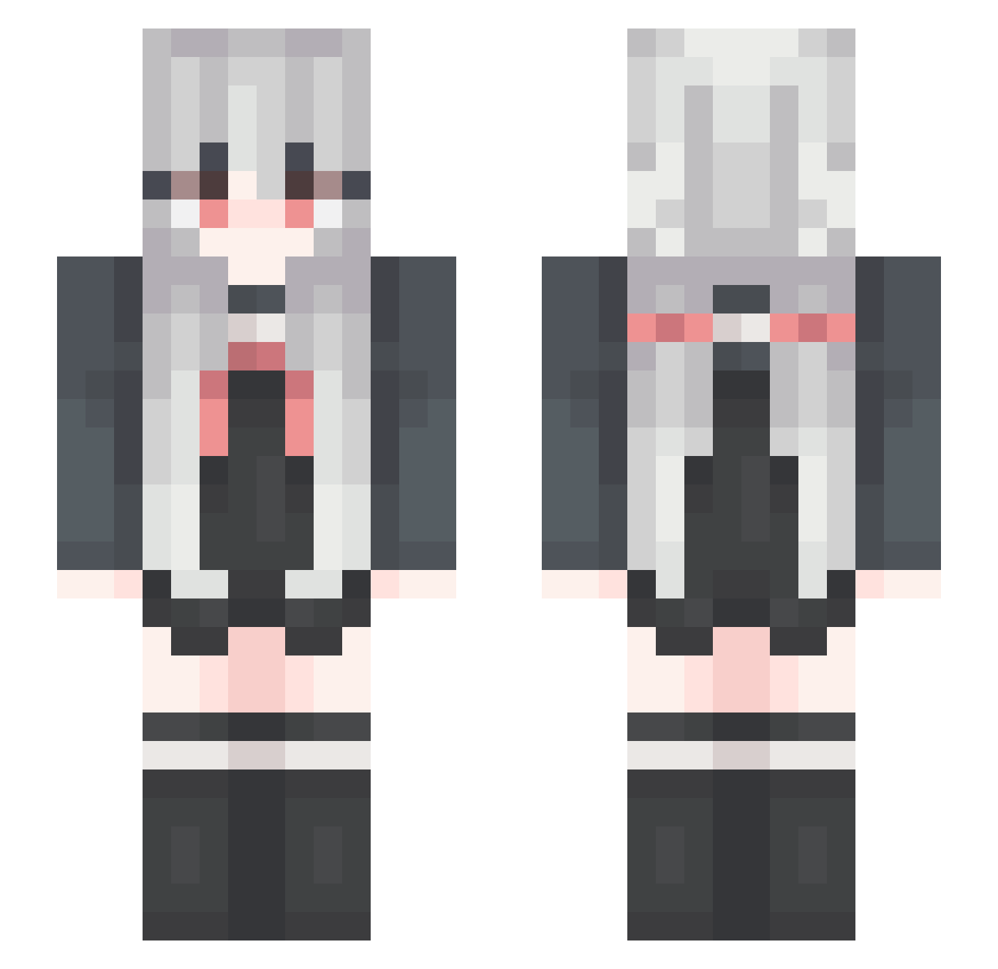 Reina723 Minecraft skin, front and back view