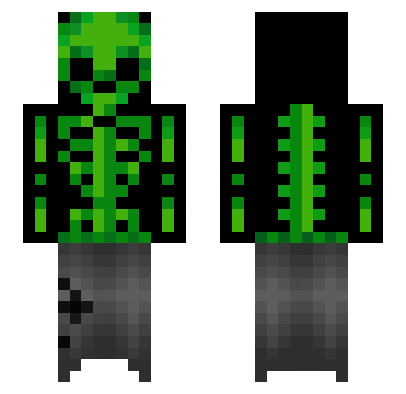 Pol1moN Minecraft skin, front and back view