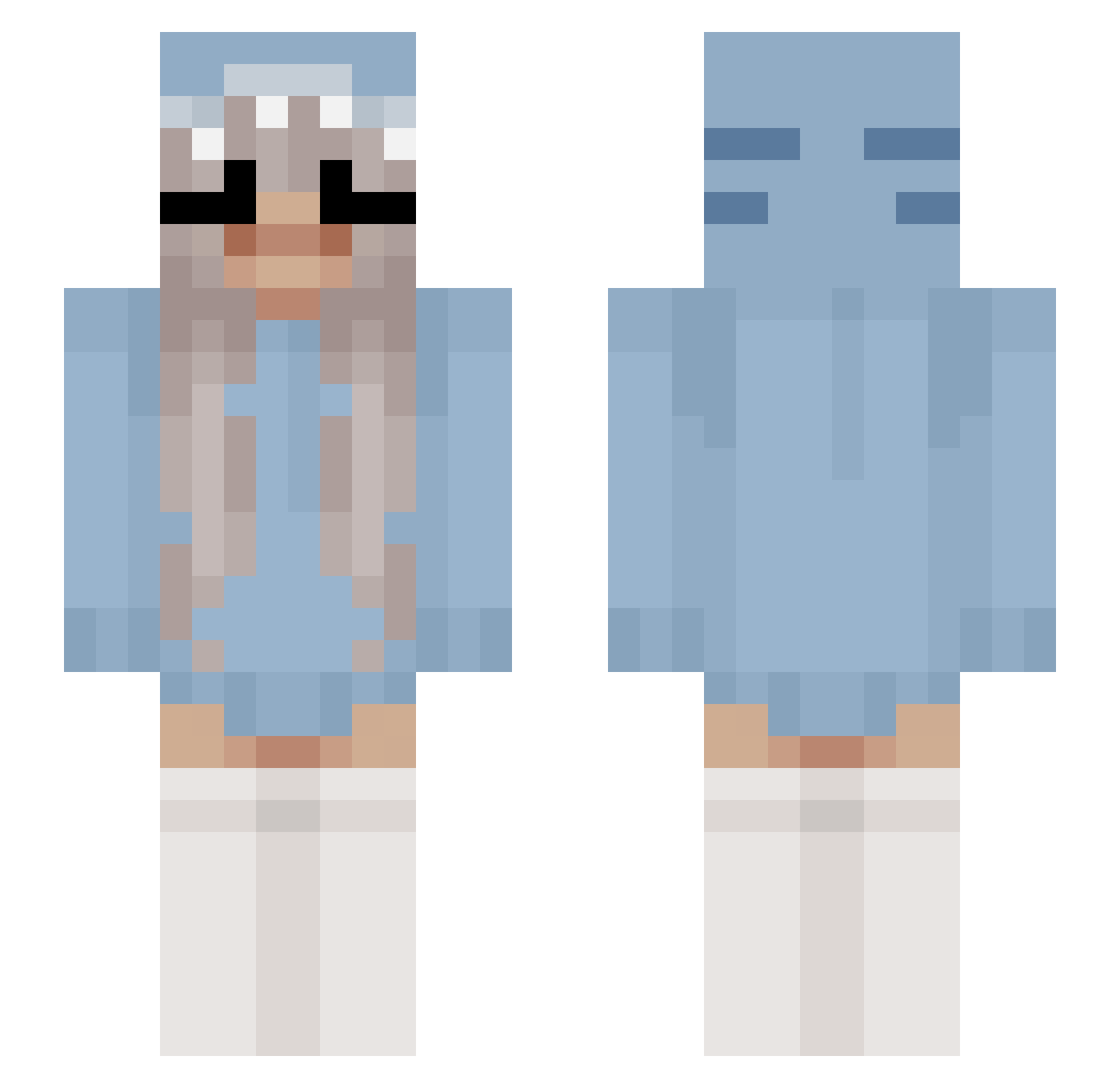 iiBurnToast_ Minecraft skin, front and back view