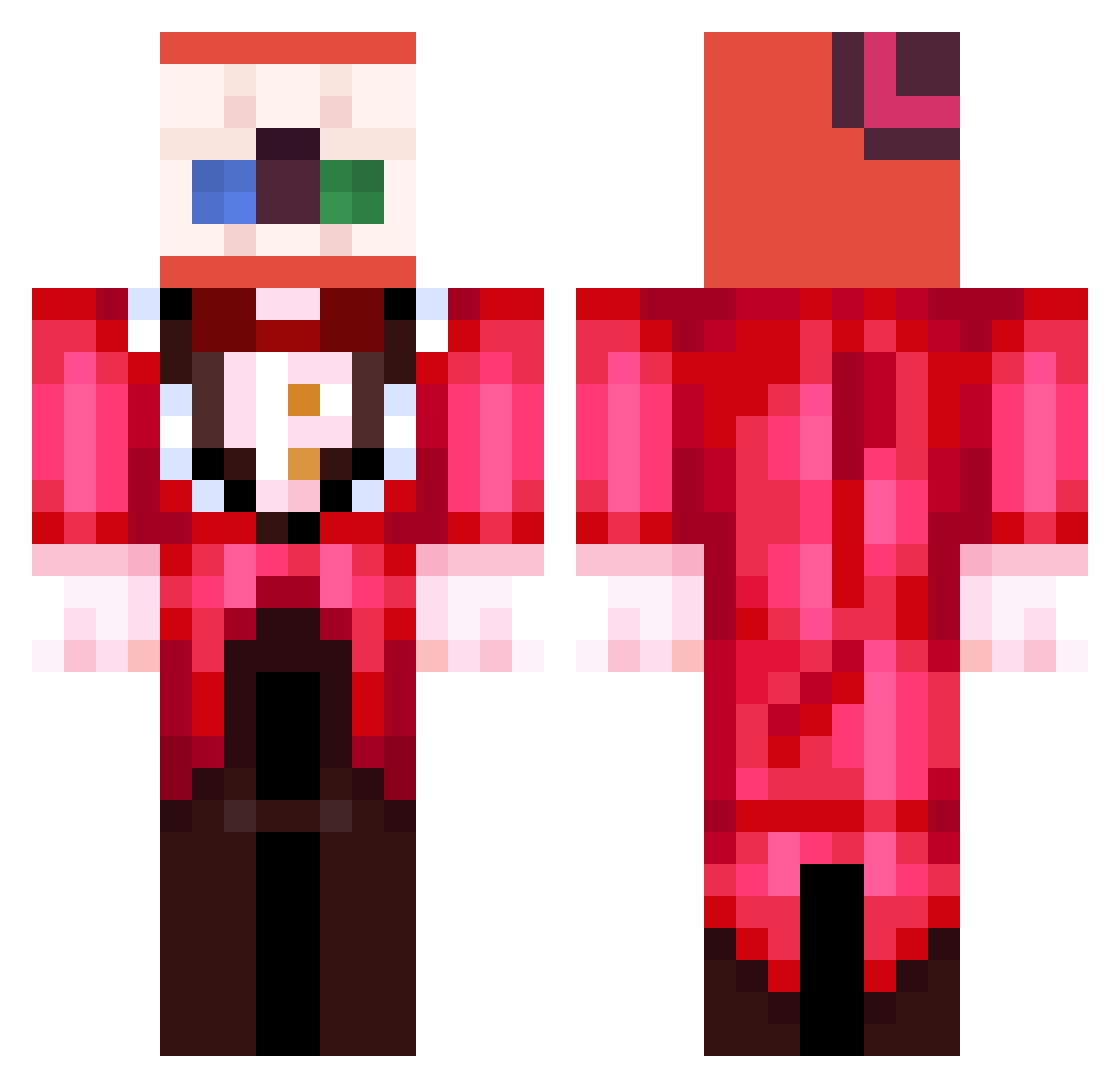 TaniaChip Minecraft skin, front and back view