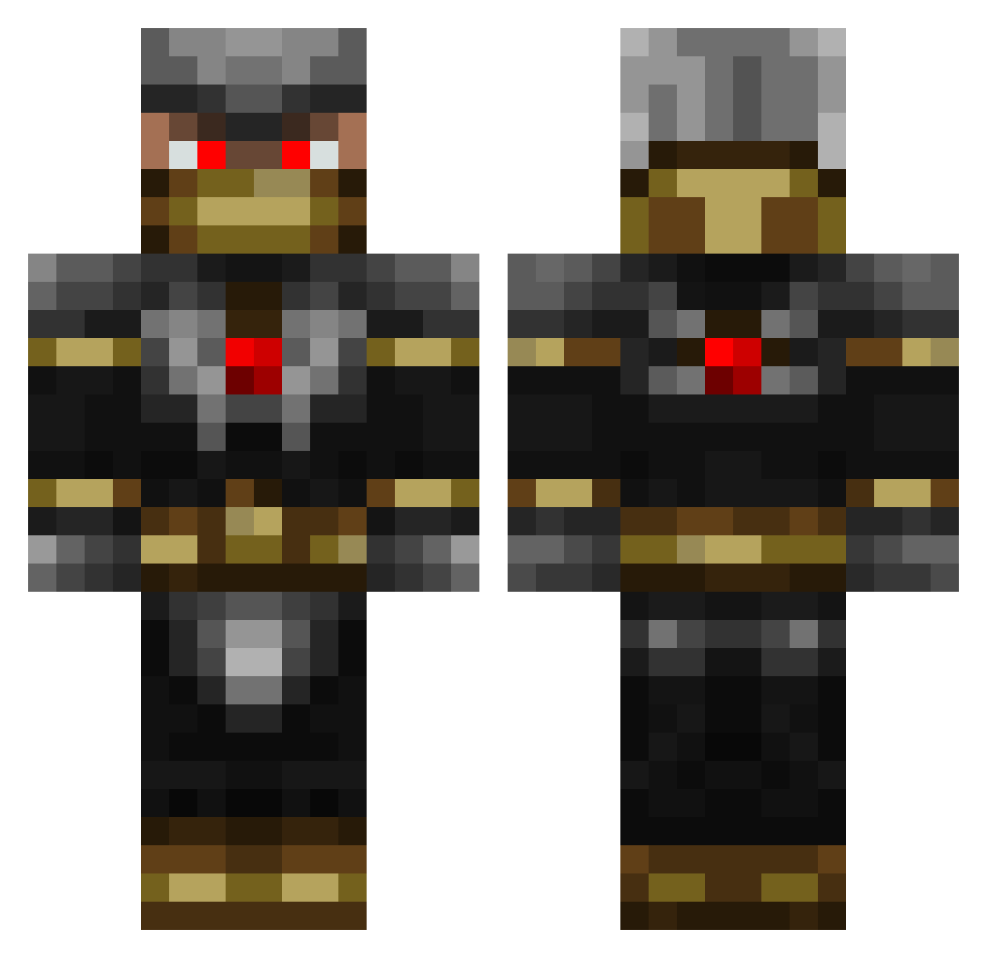bibi Minecraft skin, front and back view
