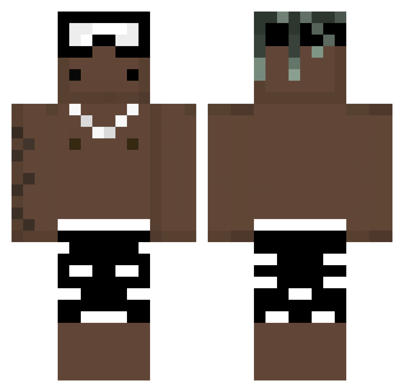 XXXDOGETACTION Minecraft skin, front and back view