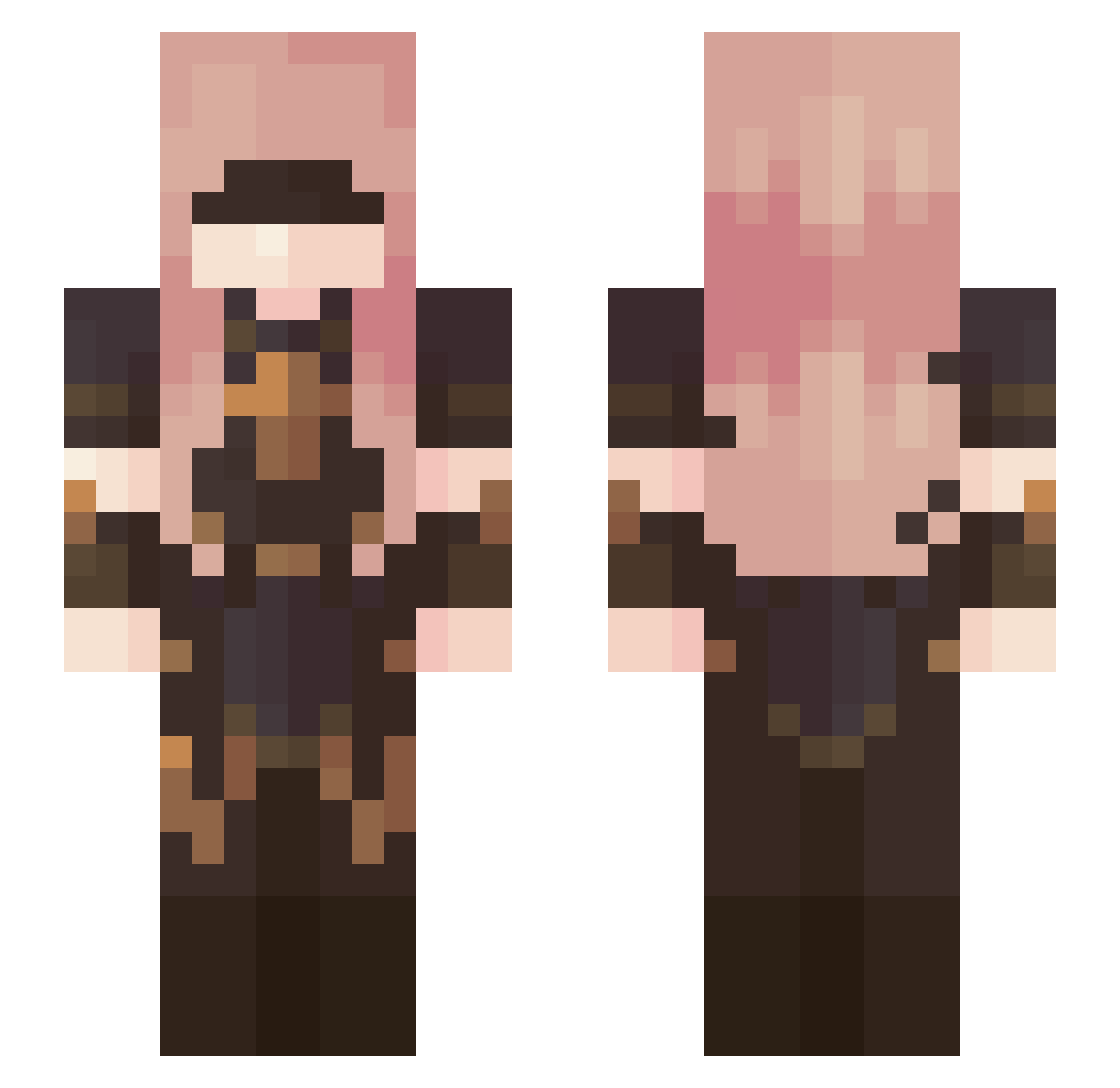 KID600 Minecraft skin, front and back view