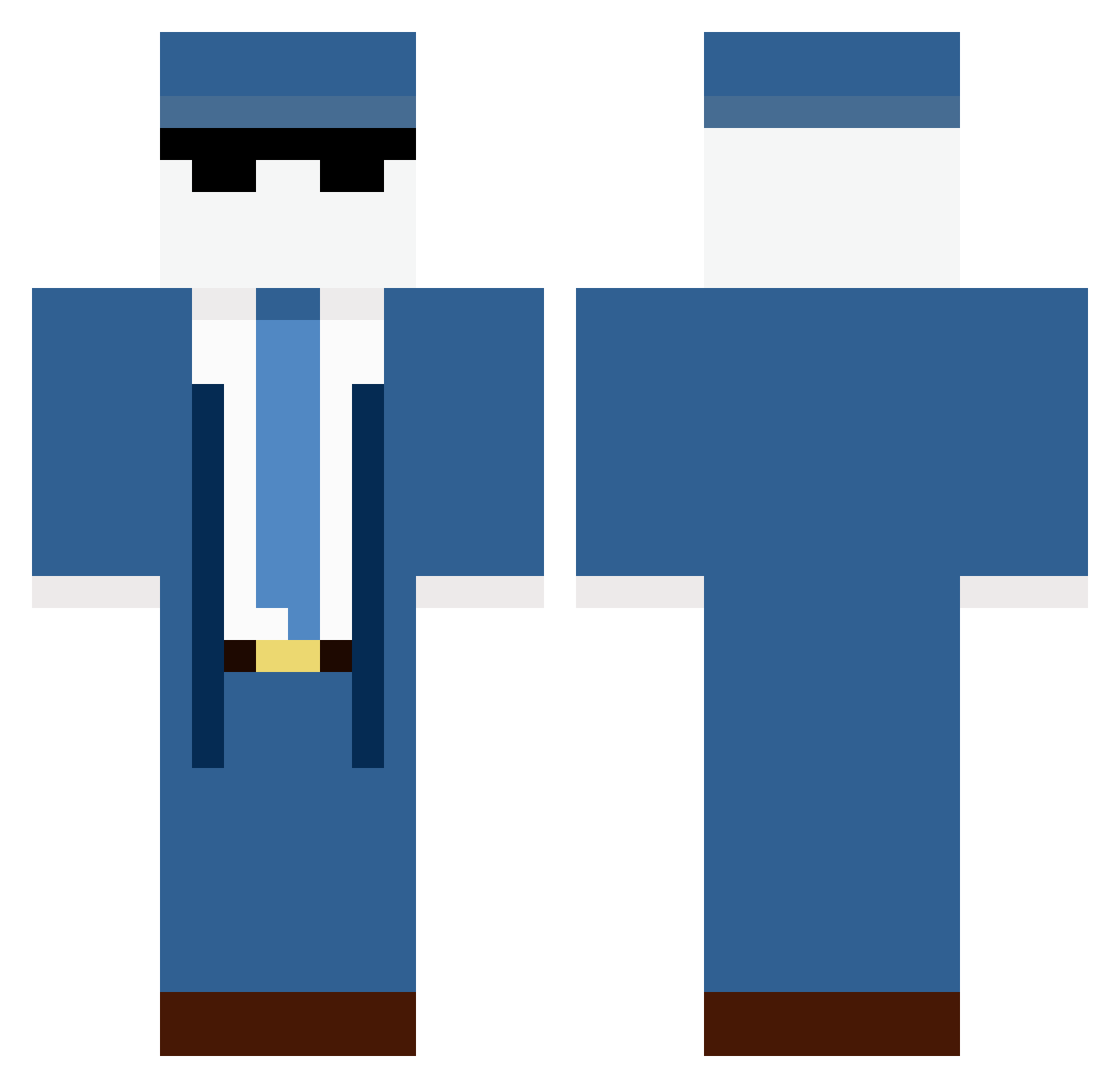 horrent Minecraft skin, front and back view