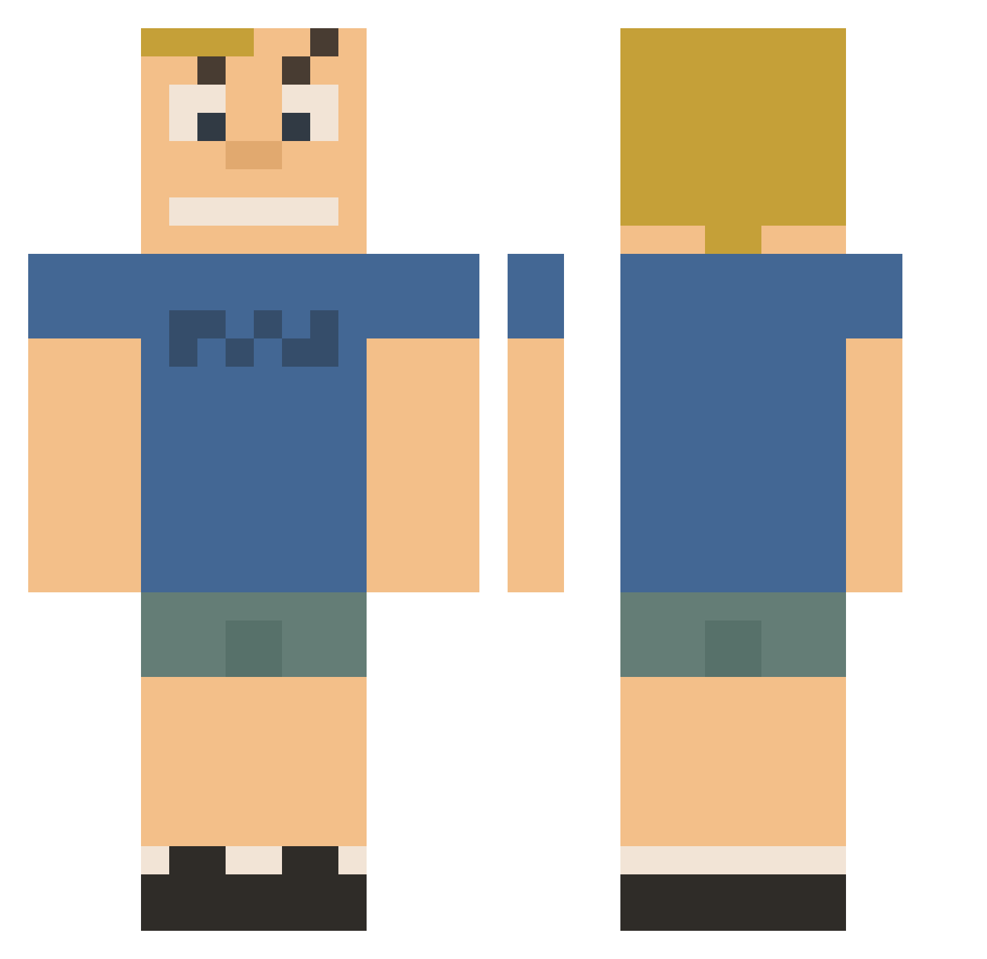 poogrenade123 Minecraft skin, front and back view