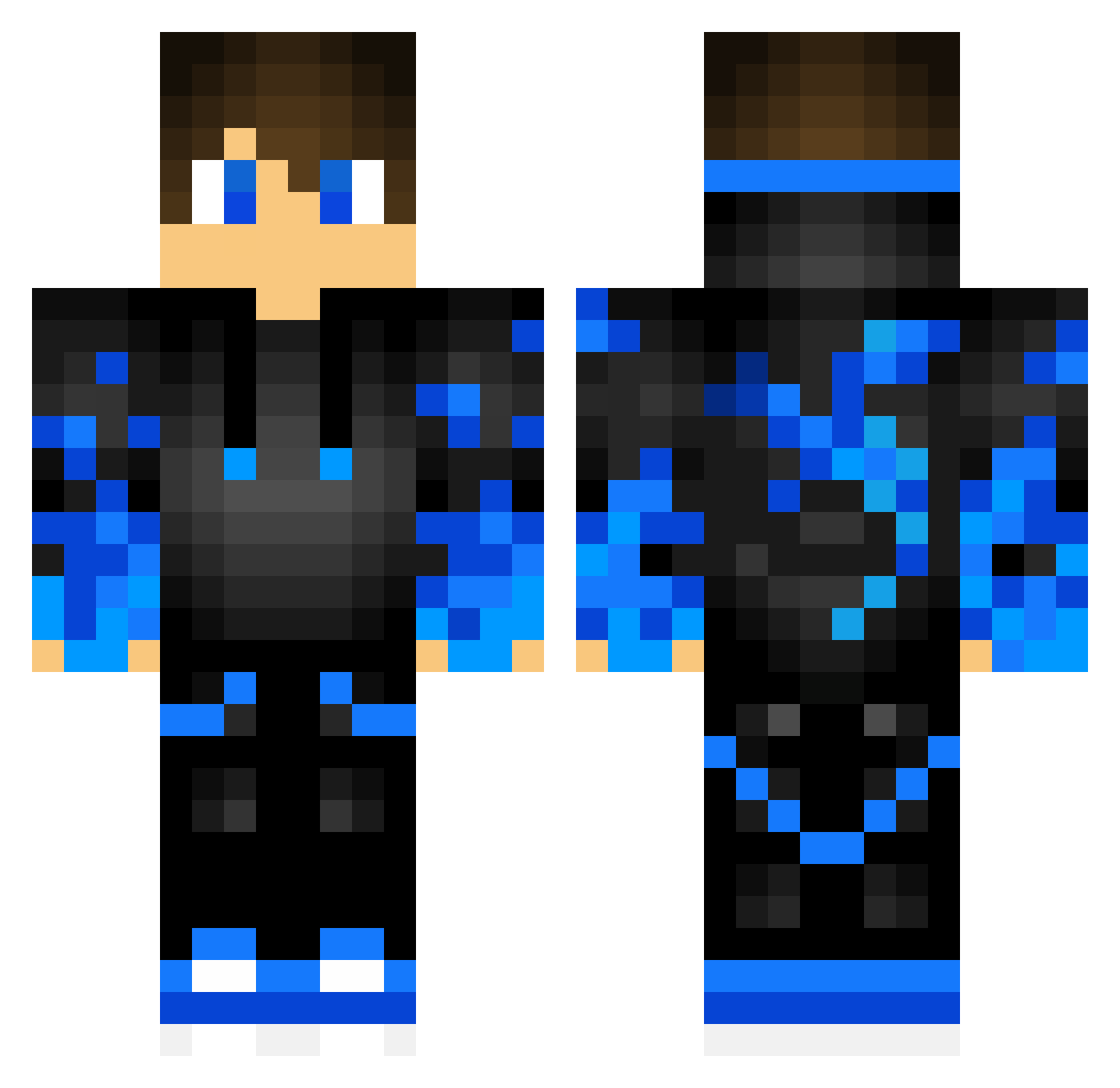 PLFgames000 Minecraft skin, front and back view