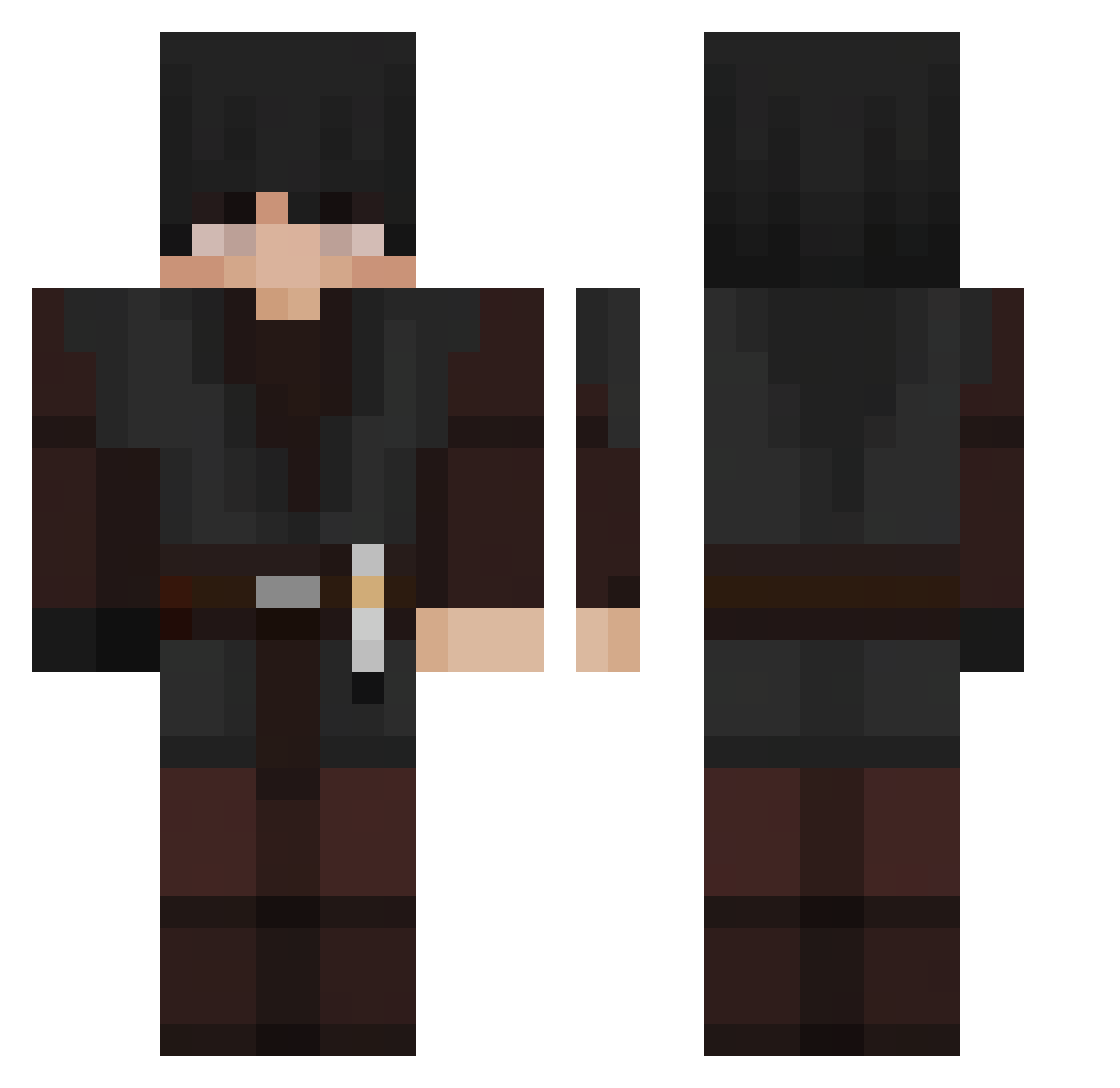 Abseitz Minecraft skin, front and back view