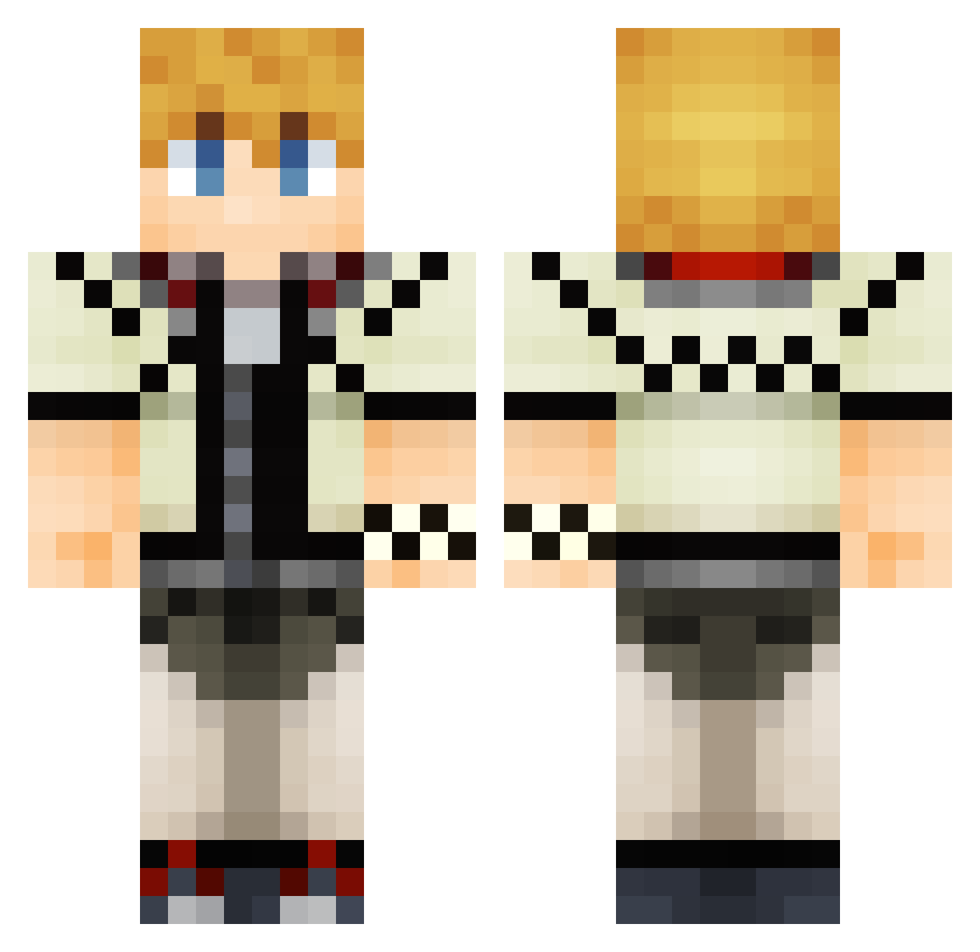 brikuu Minecraft skin, front and back view