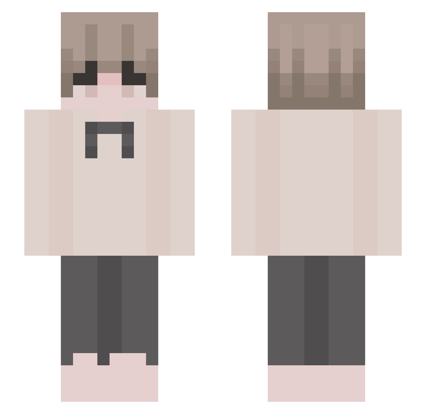 Te3ddy Minecraft skin, front and back view