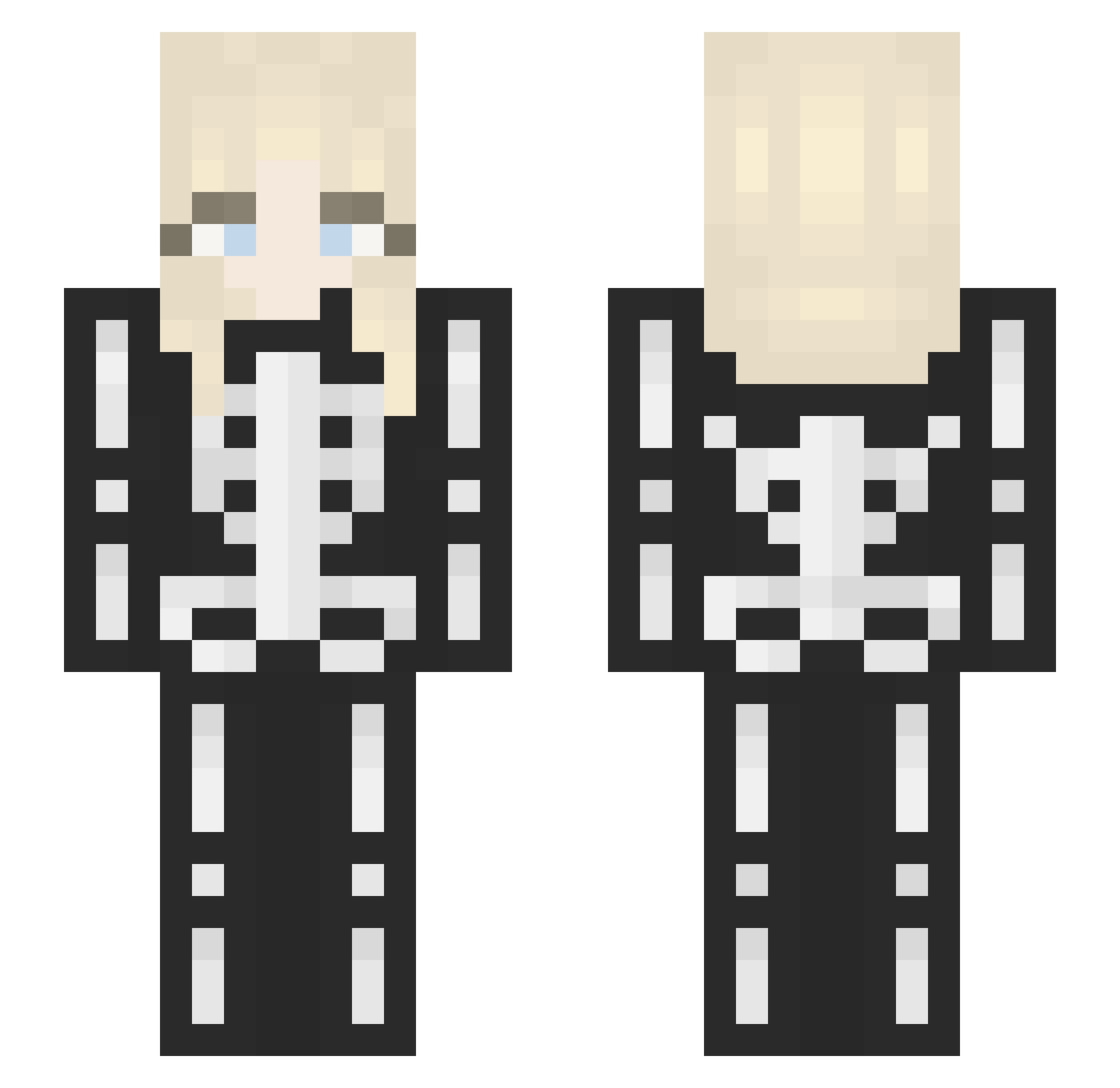 TheSocialNetwork Minecraft skin, front and back view