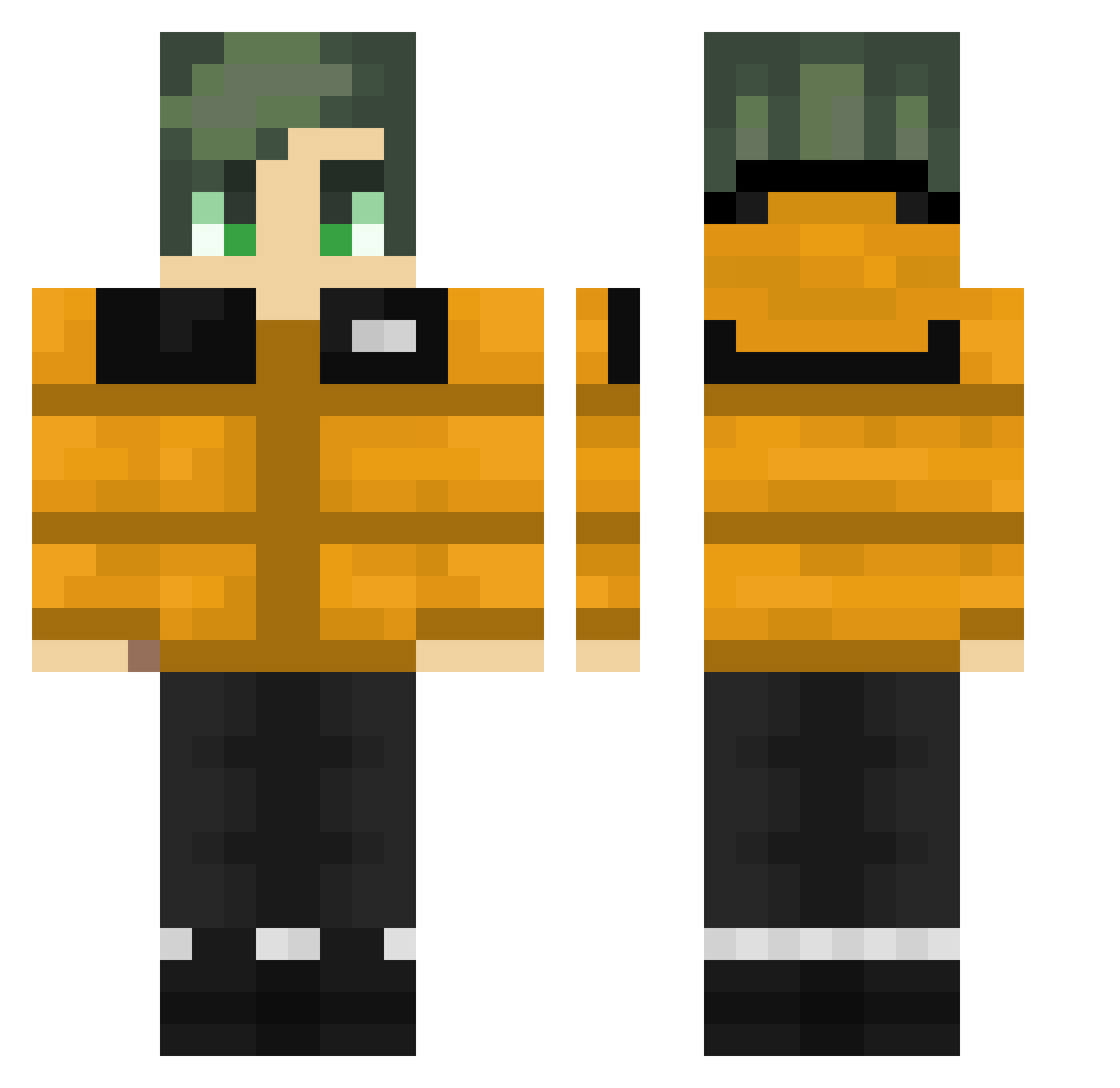 v3lb Minecraft skin, front and back view