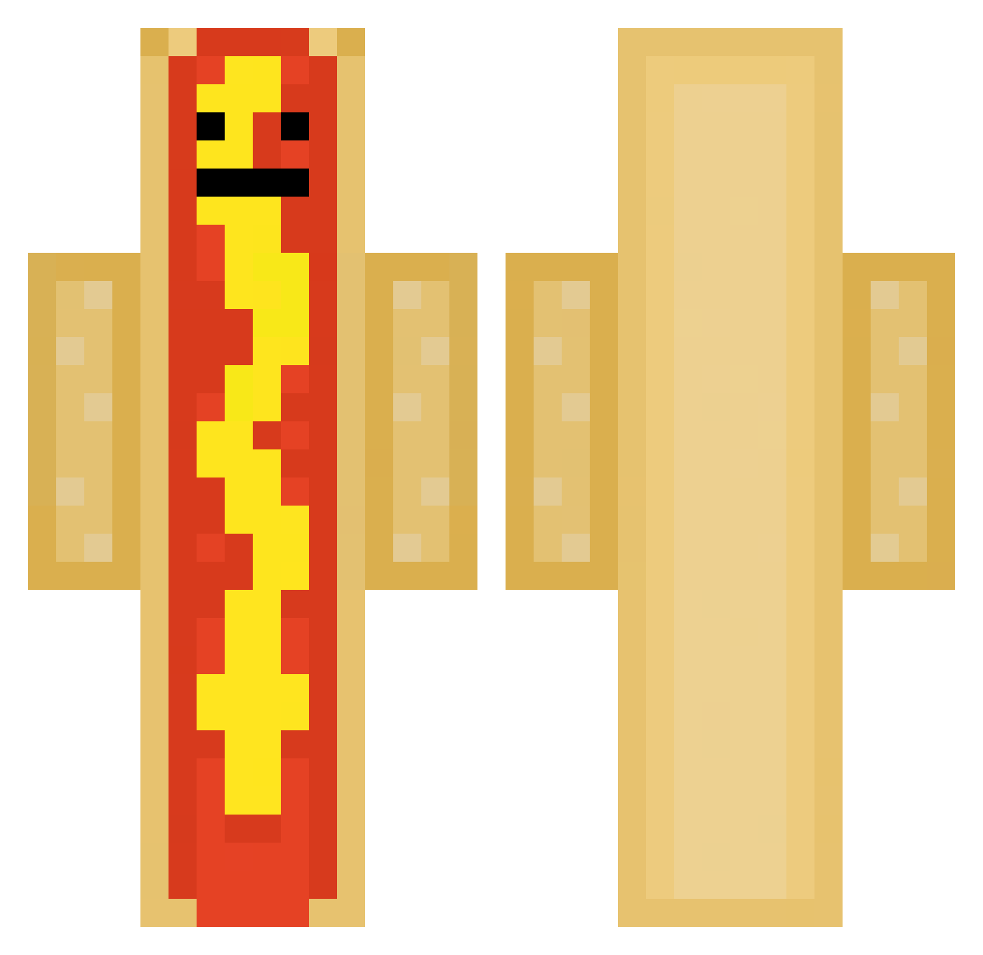 Elfennixx Minecraft skin, front and back view