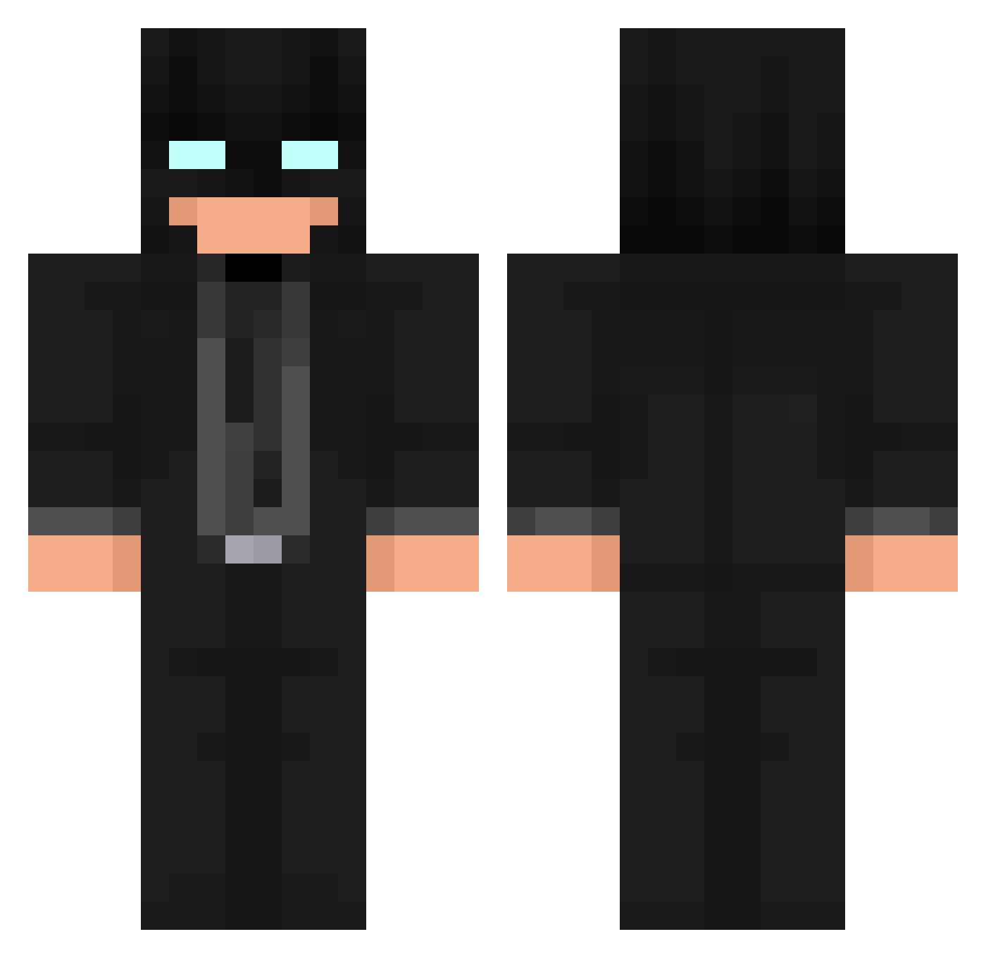 Kssui Minecraft skin, front and back view