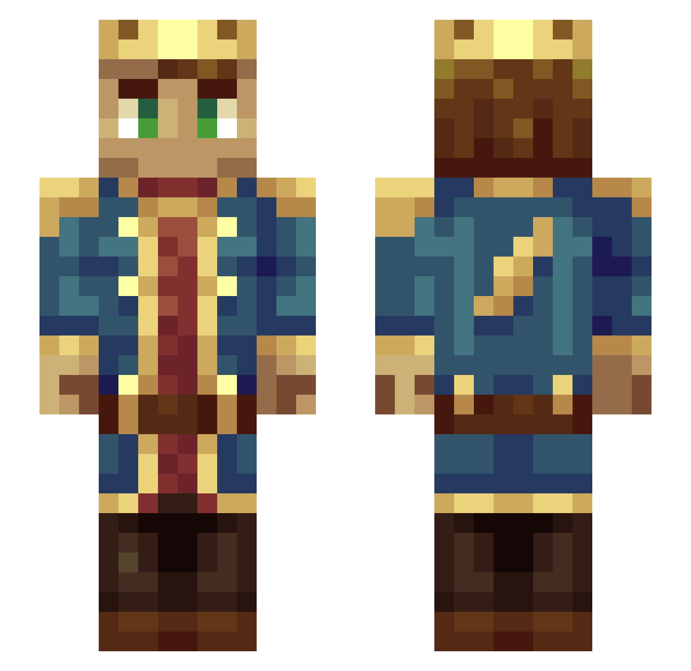 Thorbt Minecraft skin, front and back view