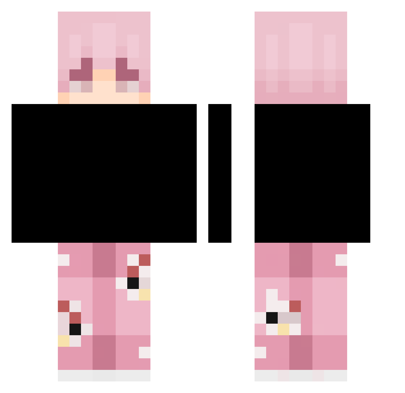 RUdzioo Minecraft skin, front and back view