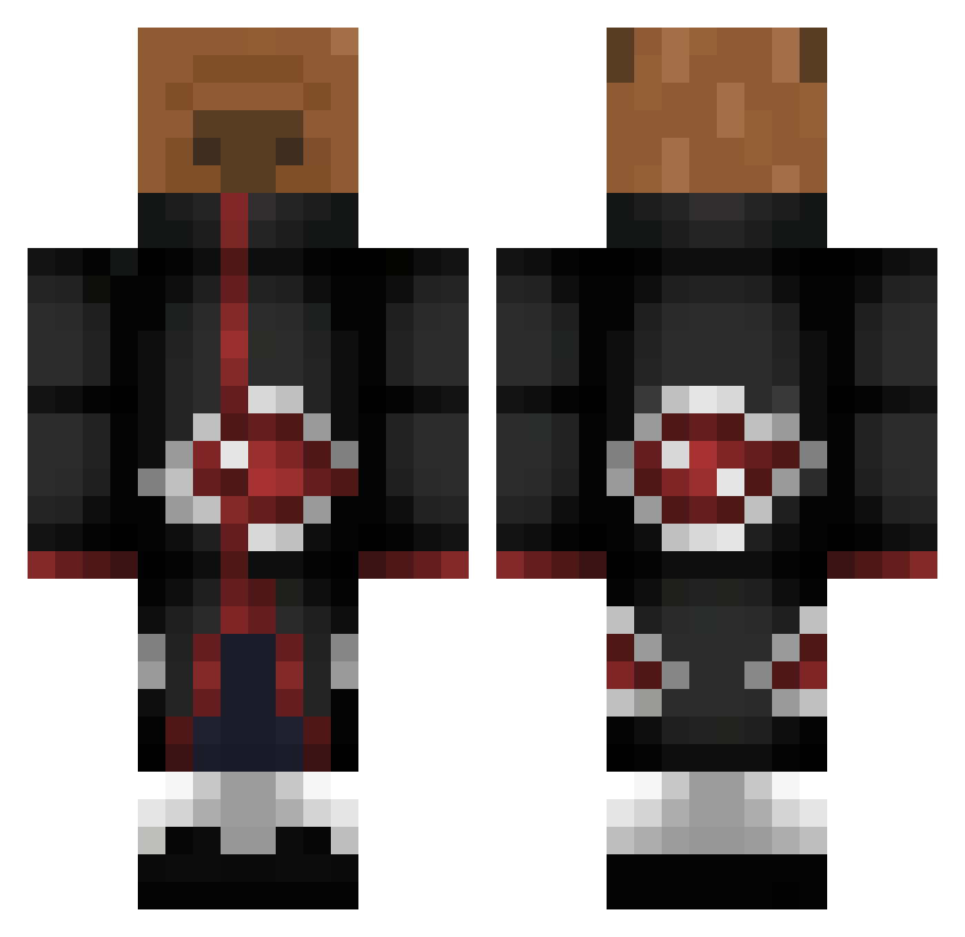 WuLyu Minecraft skin, front and back view