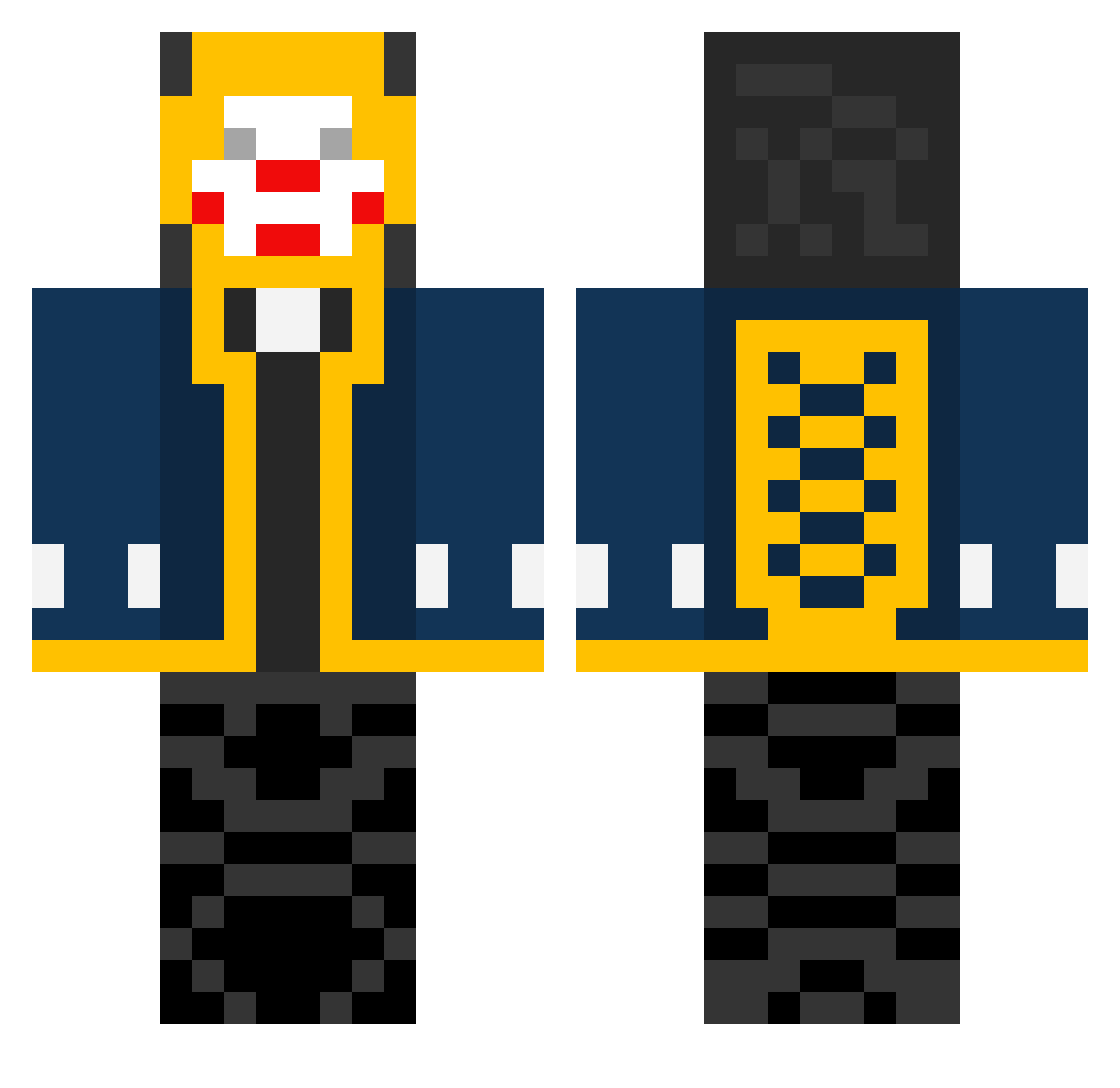 Rawonz Minecraft skin, front and back view