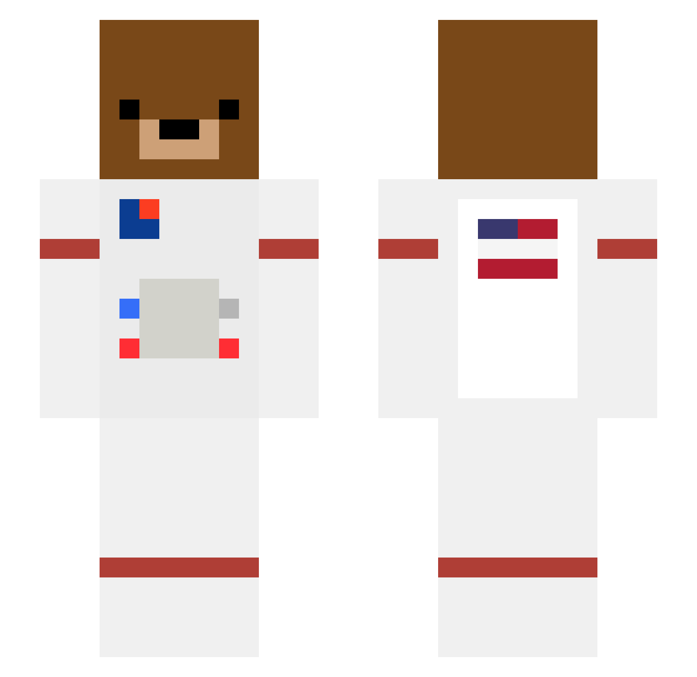 TalkingBeaver Minecraft skin, front and back view