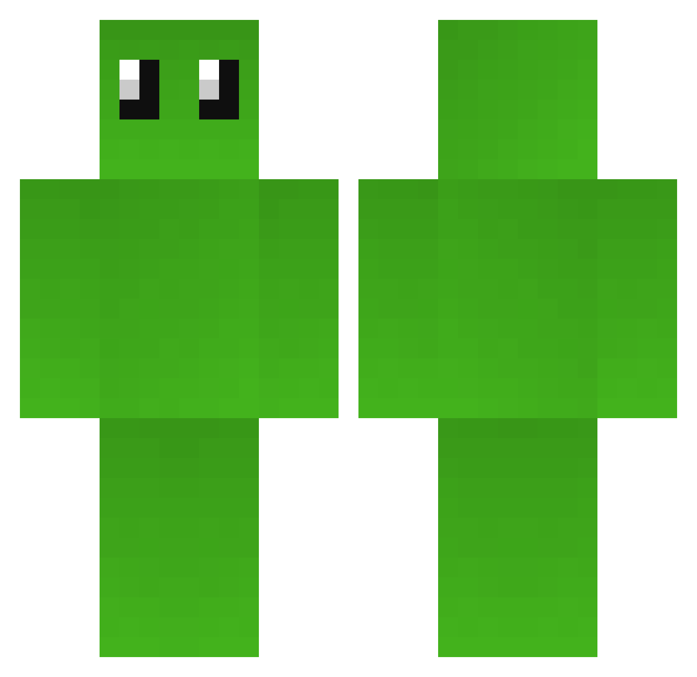 Preforms Minecraft skin, front and back view