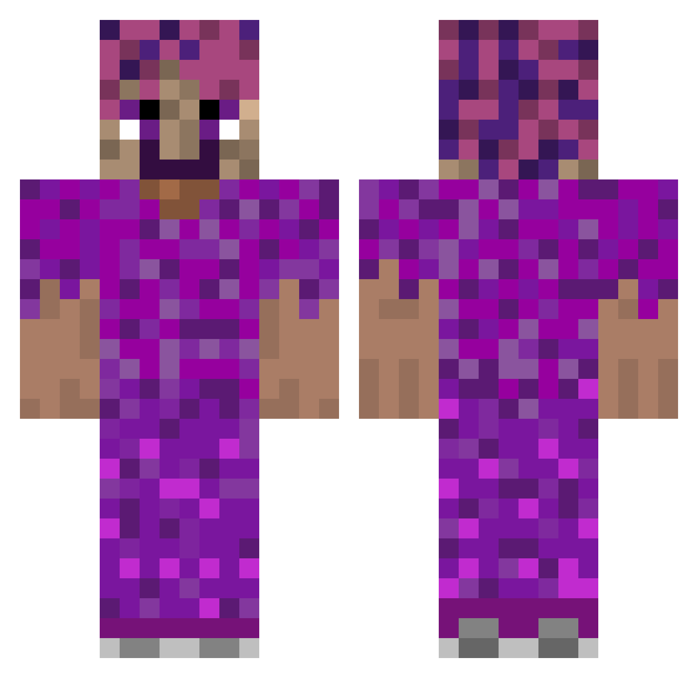DKM60606 Minecraft skin, front and back view