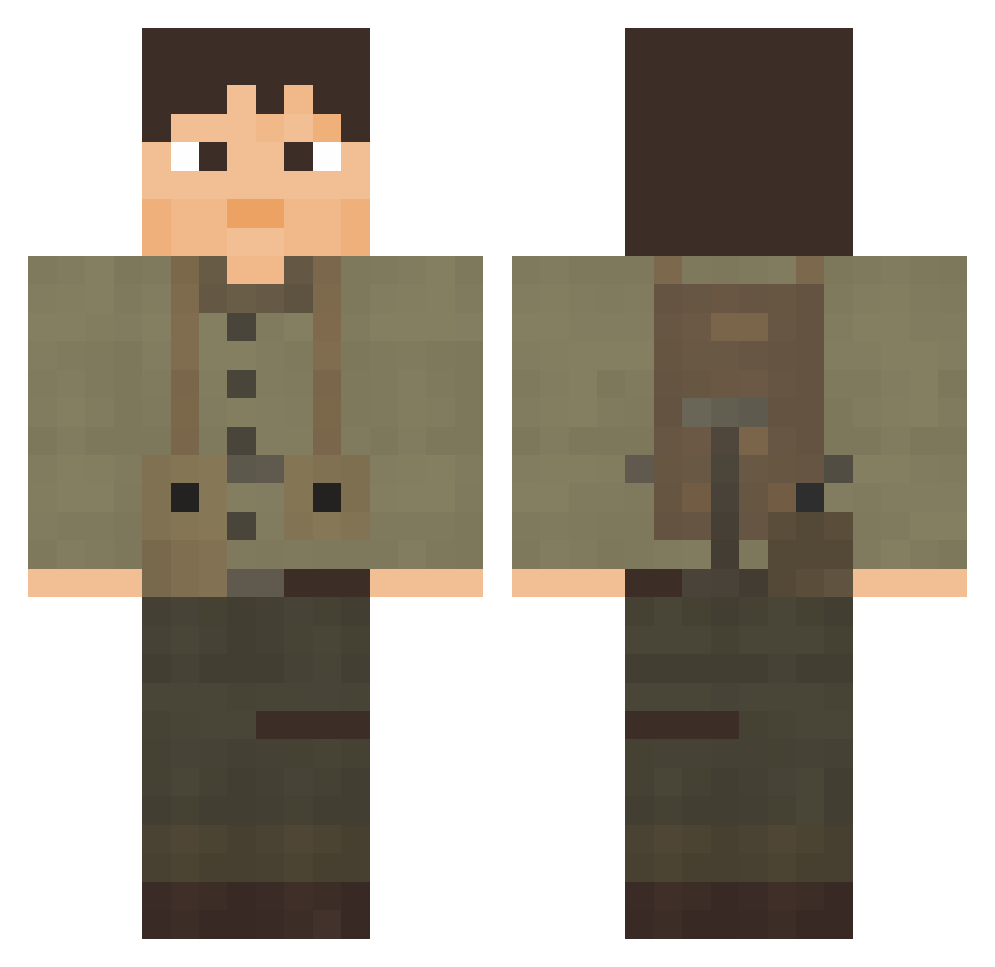 realTheDon Minecraft skin, front and back view