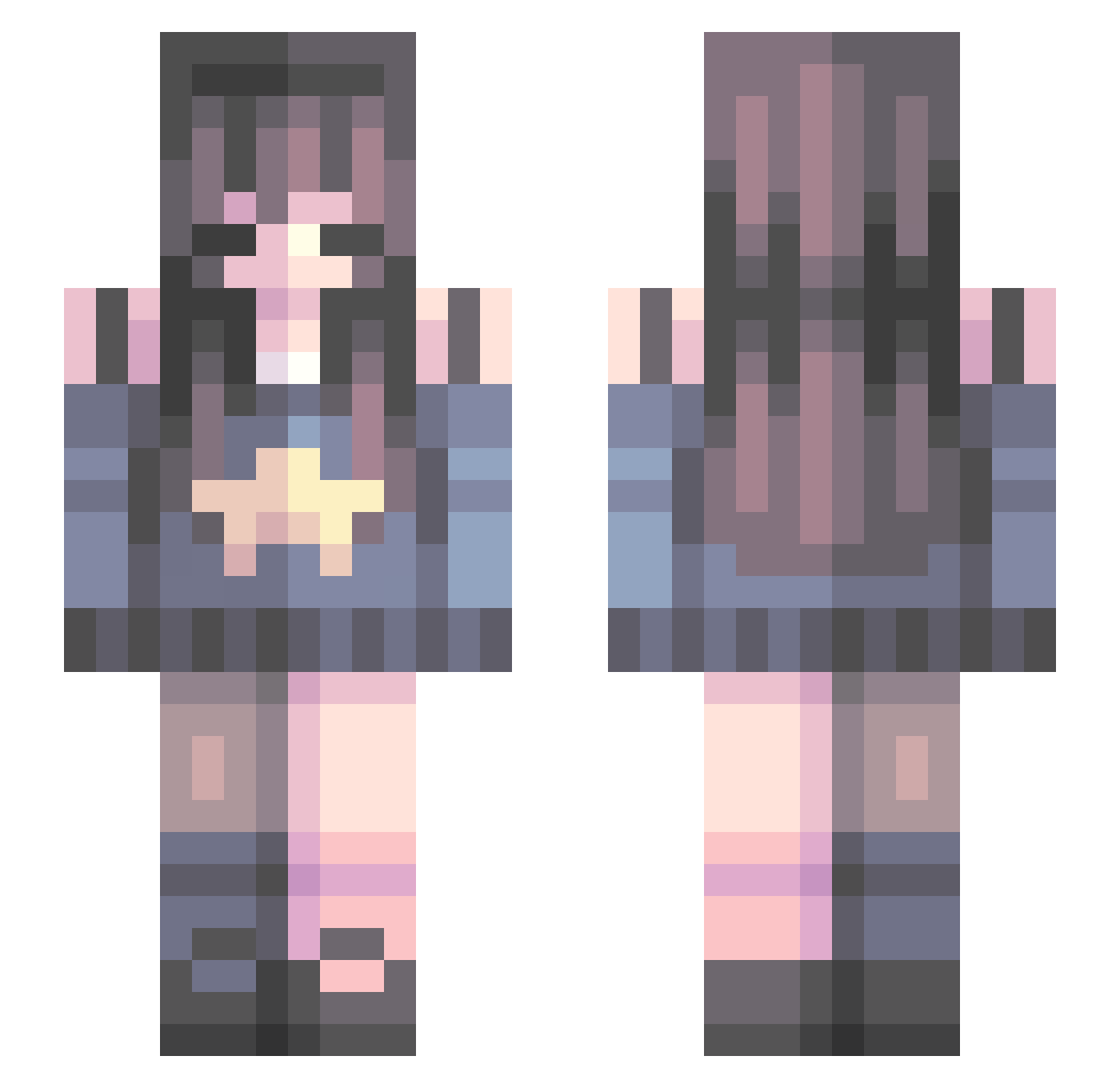 DeepSeaWorm Minecraft skin, front and back view