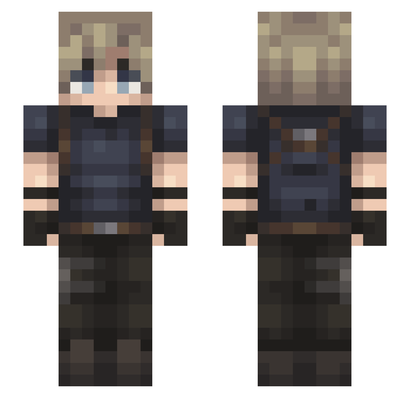 Vmpyrism Minecraft skin, front and back view