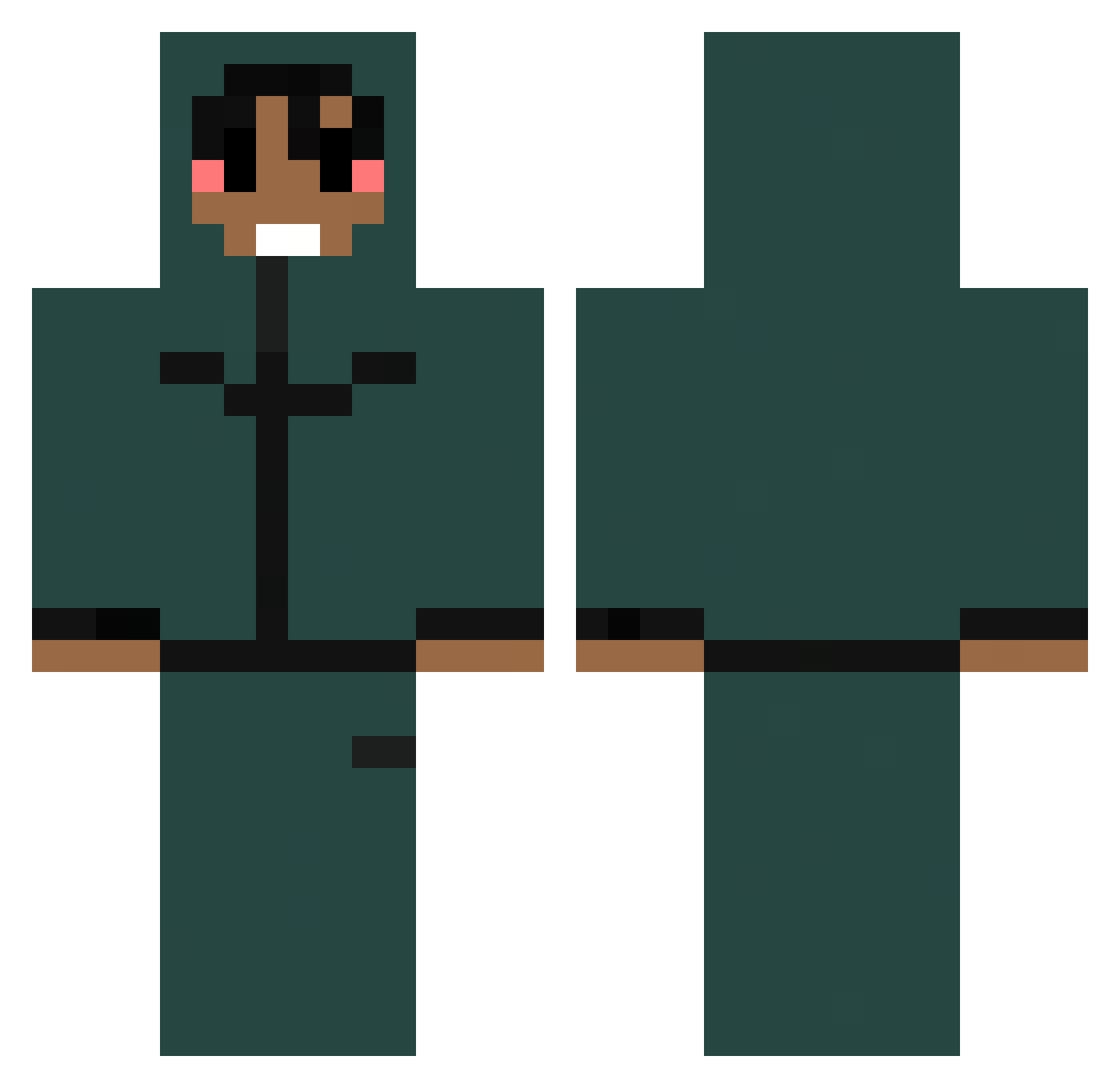 6hud Minecraft skin, front and back view