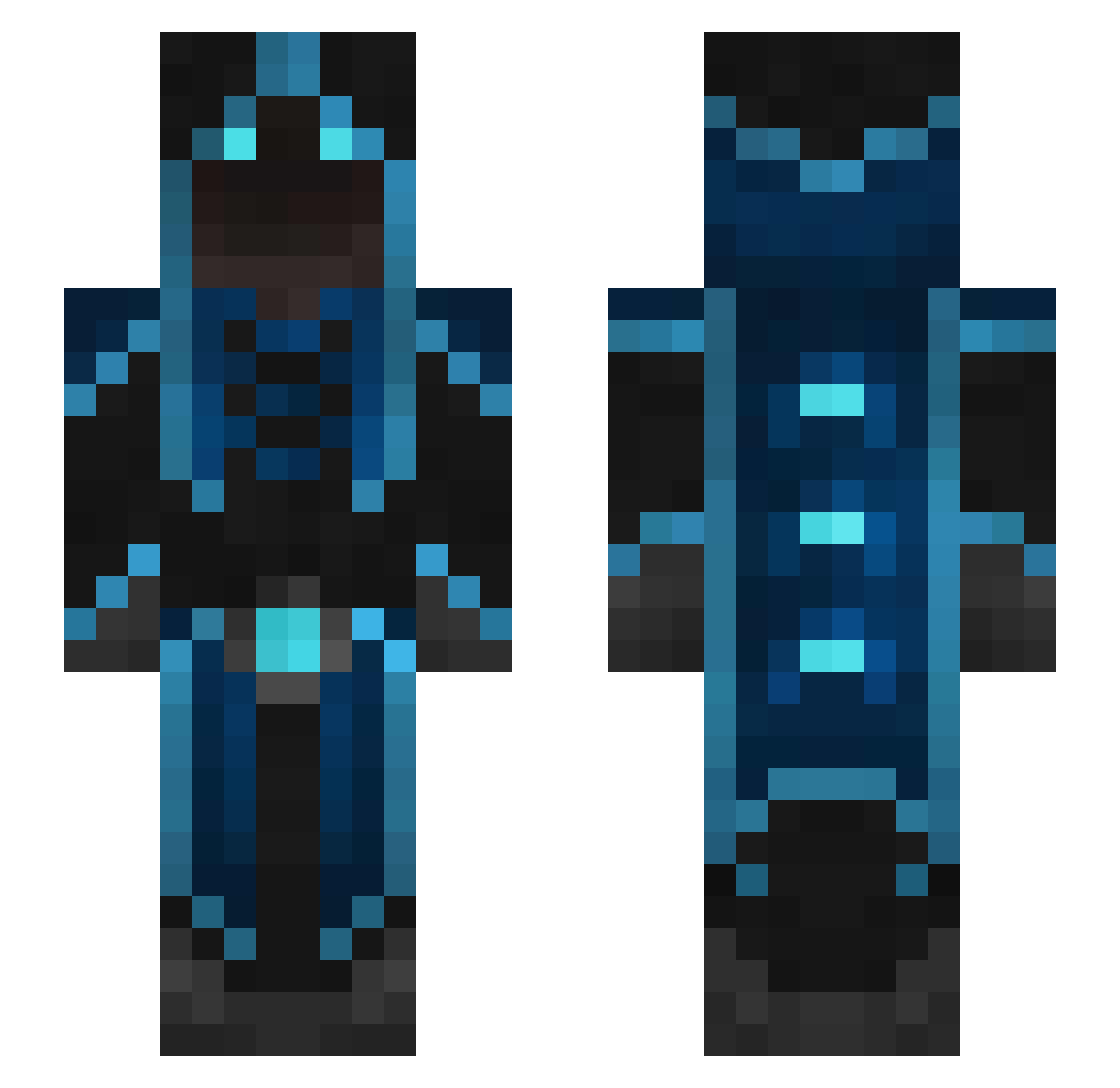 AHumanBro Minecraft skin, front and back view