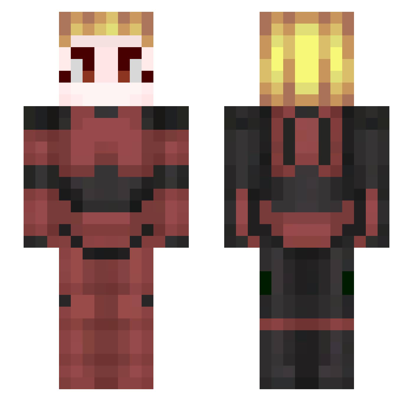 chimescrimes Minecraft skin, front and back view