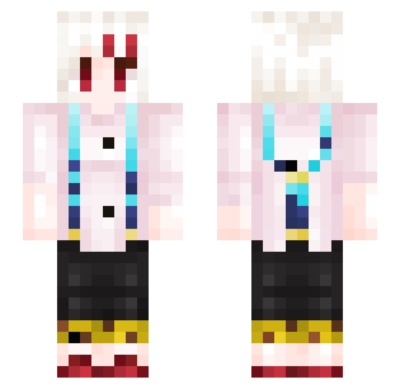 A2k_ Minecraft skin, front and back view