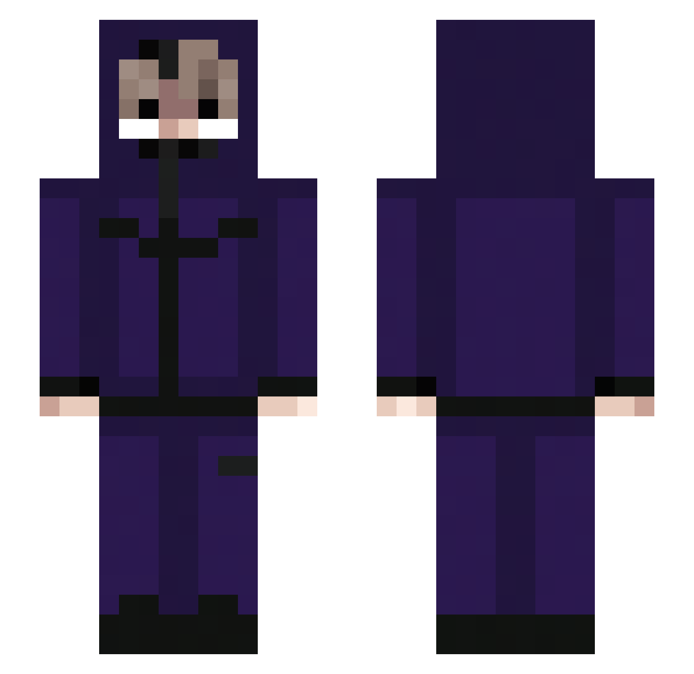 awokd Minecraft skin, front and back view
